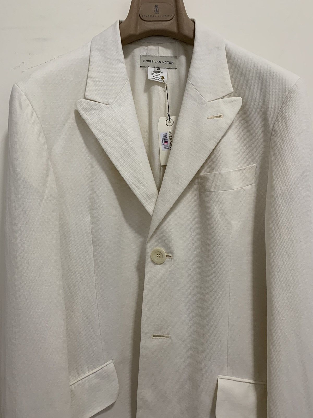 Dries Van Noten Worn ONCE €1045 textured linen blazer, IT48-50, MI Belgium Size 38R - 2 Thumbnail