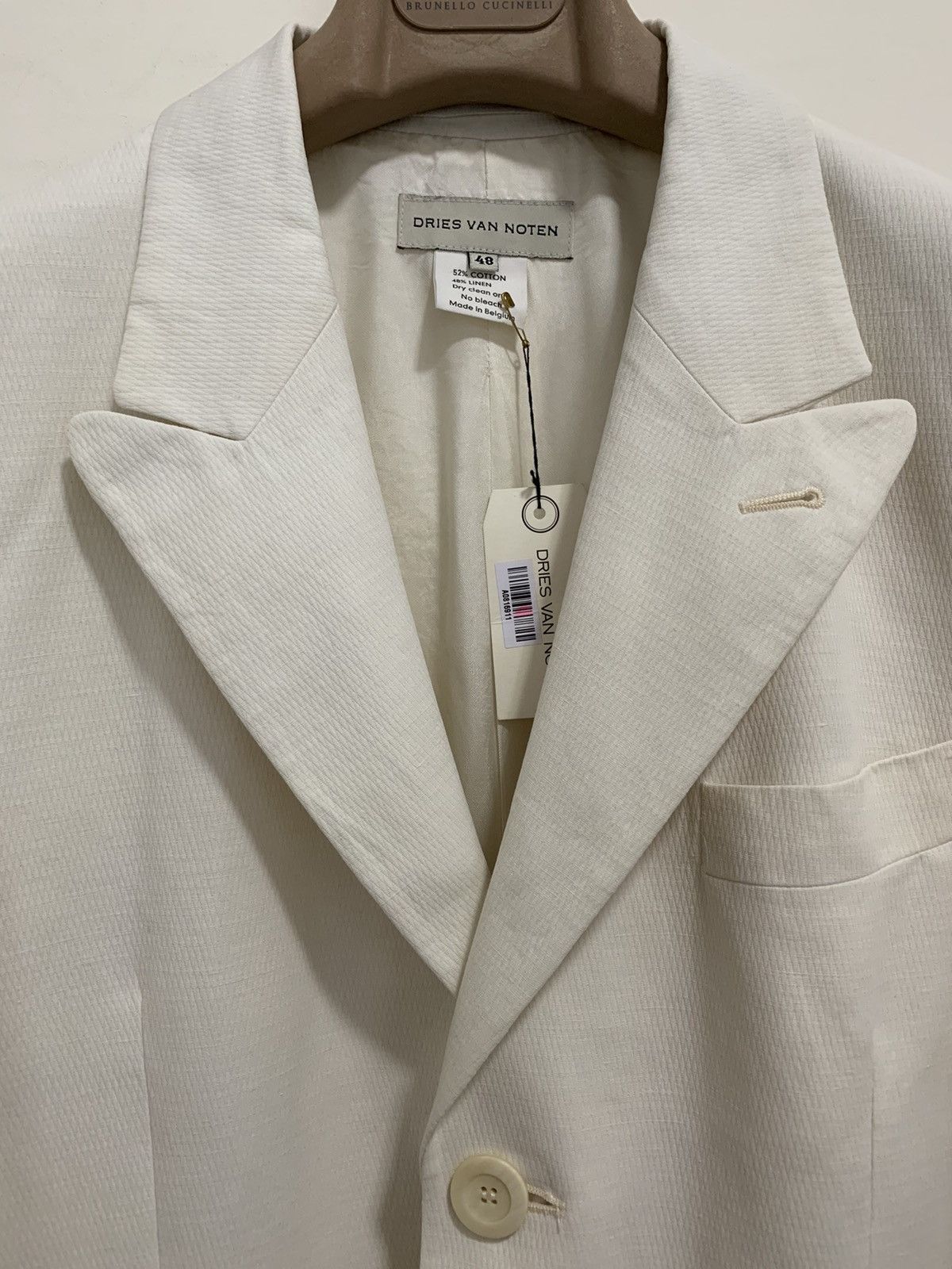 Dries Van Noten Worn ONCE €1045 textured linen blazer, IT48-50, MI Belgium Size 38R - 3 Thumbnail