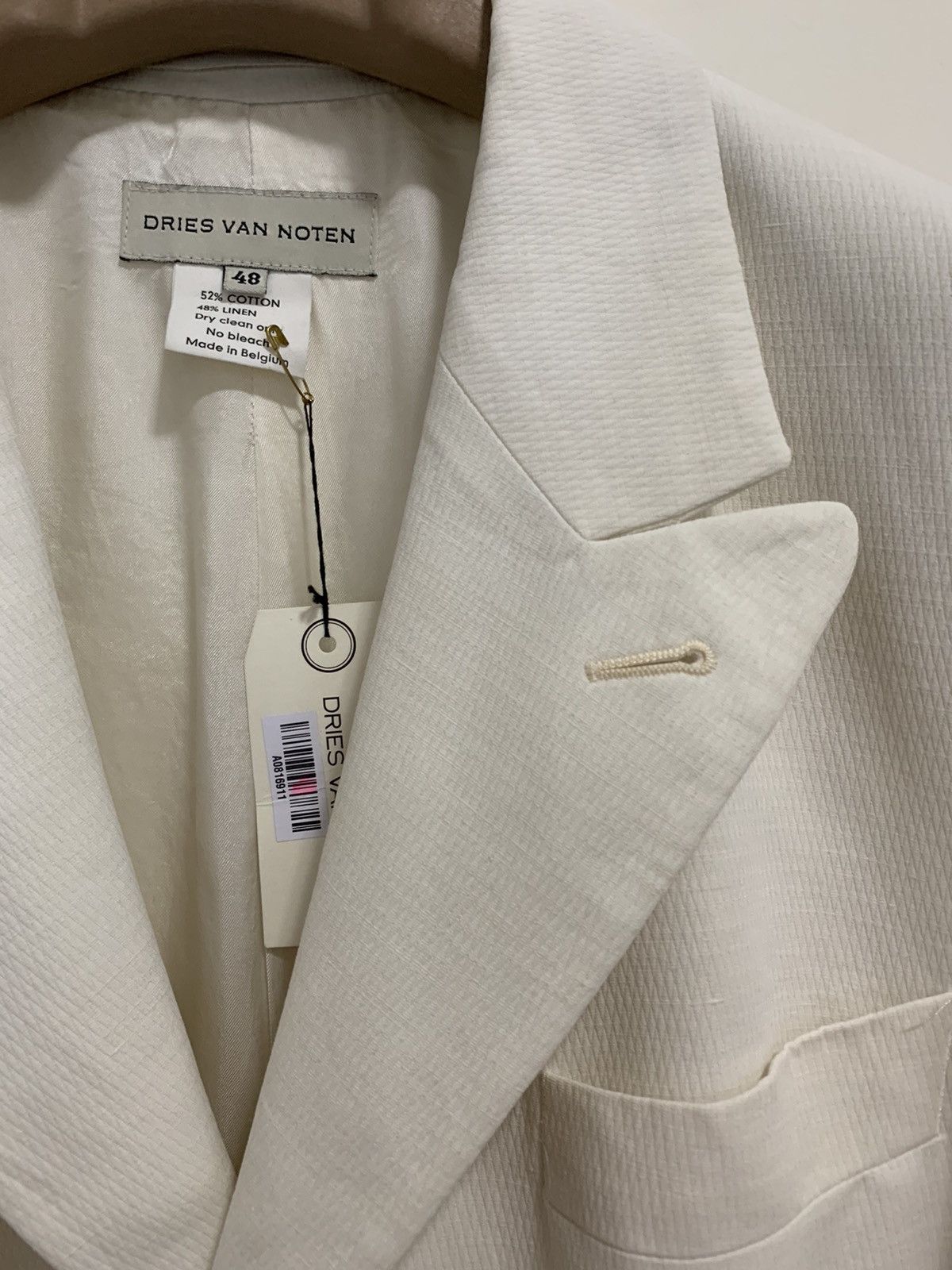 Dries Van Noten Worn ONCE €1045 textured linen blazer, IT48-50, MI Belgium Size 38R - 4 Thumbnail