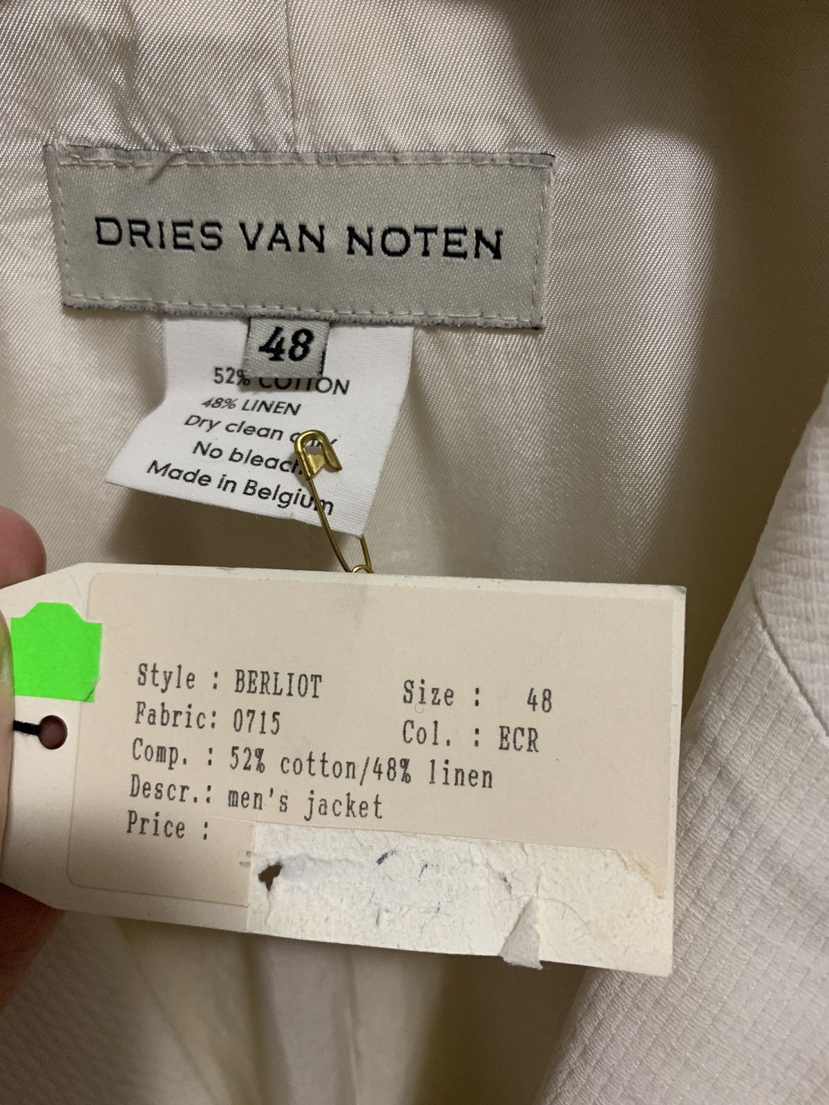 Dries Van Noten Worn ONCE €1045 textured linen blazer, IT48-50, MI Belgium Size 38R - 12 Thumbnail