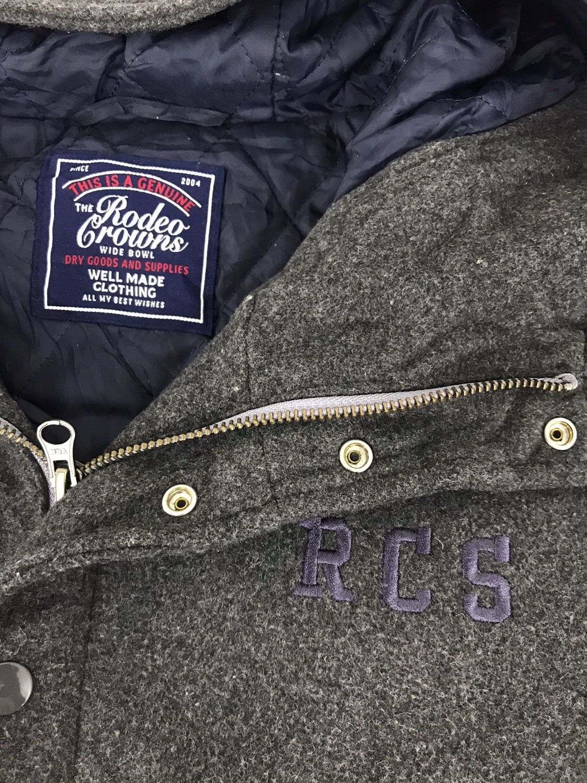 Japanese Brand Rodeo Crown RCS Wool Varsity Jacket Hoodies Quilted Inner Size US M / EU 48-50 / 2 - 4 Thumbnail