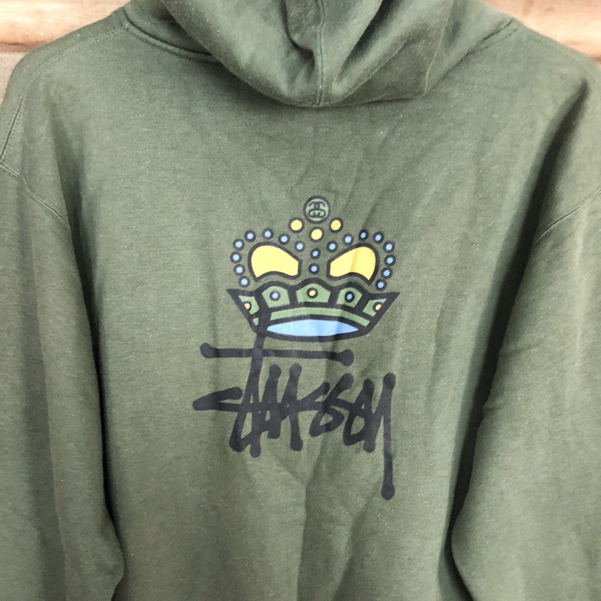 Stussy Stussy crown faded Green Big Logo Hoodies sweatshirt #3739DL Size US M / EU 48-50 / 2 - 2 Thumbnail