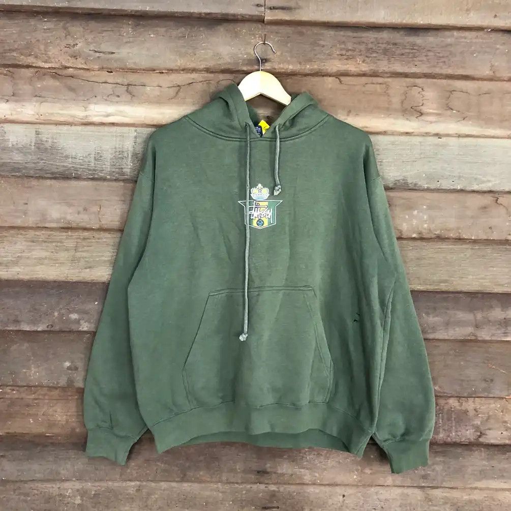Stussy Stussy crown faded Green Big Logo Hoodies sweatshirt #3739DL Size US M / EU 48-50 / 2 - 13 Thumbnail