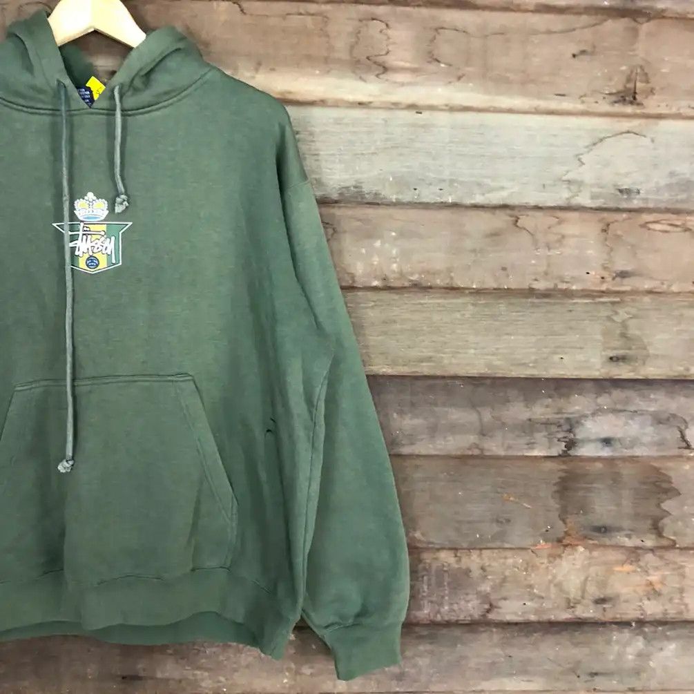 Stussy Stussy crown faded Green Big Logo Hoodies sweatshirt #3739DL Size US M / EU 48-50 / 2 - 11 Thumbnail