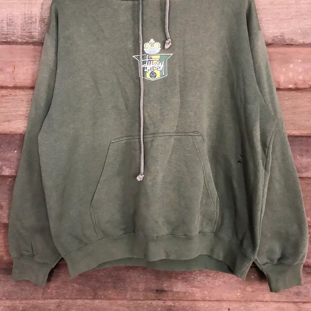 Stussy Stussy crown faded Green Big Logo Hoodies sweatshirt #3739DL Size US M / EU 48-50 / 2 - 8 Thumbnail
