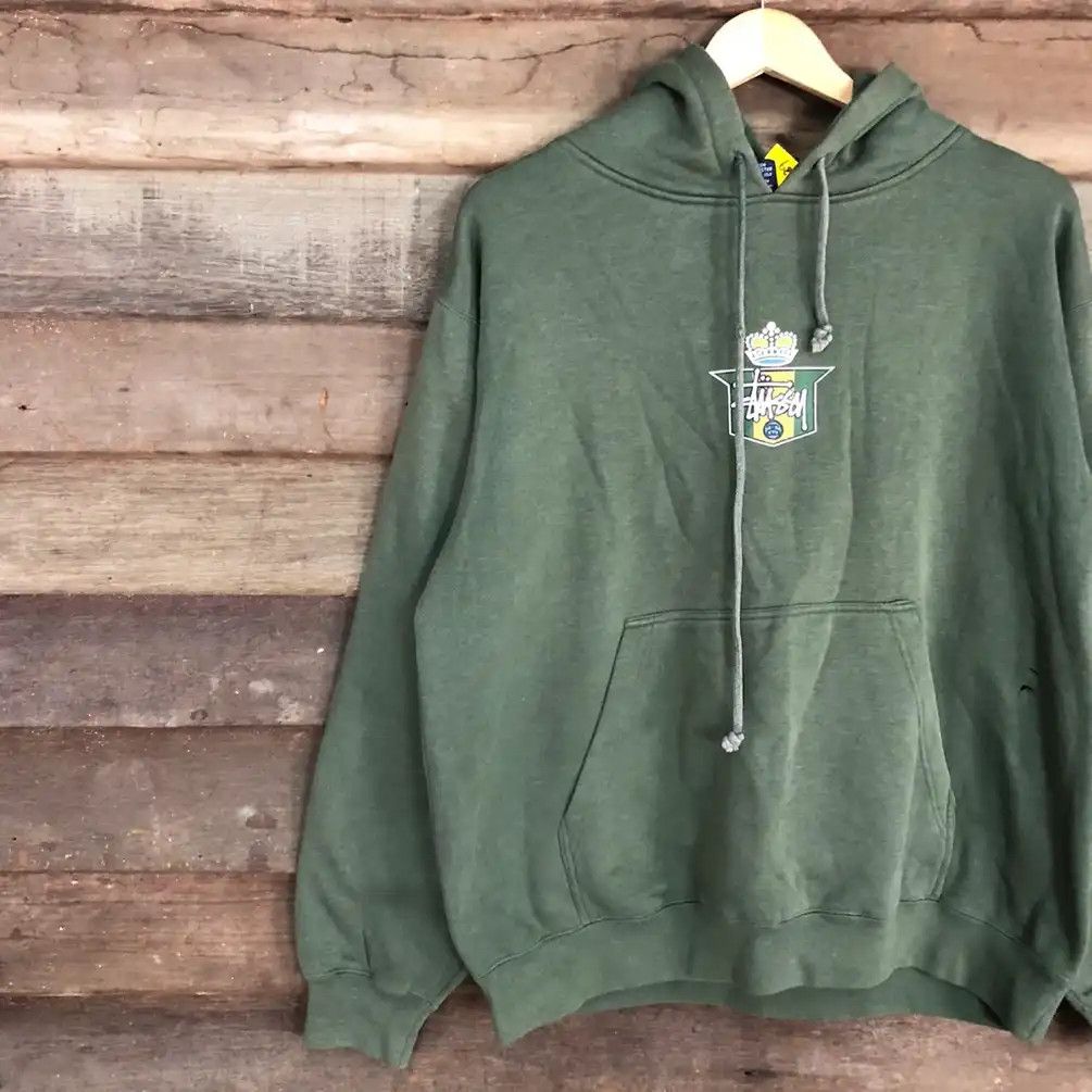 Stussy Stussy crown faded Green Big Logo Hoodies sweatshirt #3739DL Size US M / EU 48-50 / 2 - 9 Thumbnail