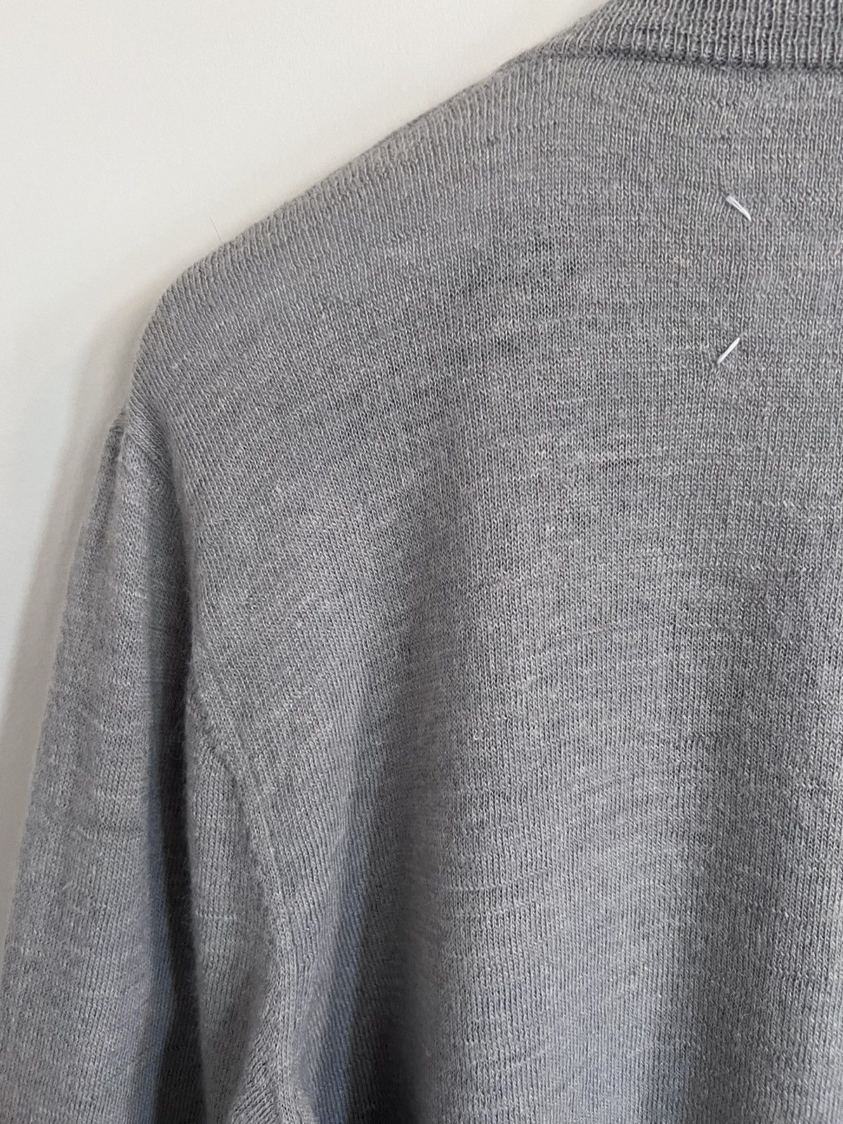 Maison Margiela FW13 Leather elbow-patch v-neck sweater/jumper, L, worn x 6 Size US L / EU 52-54 / 3 - 12 Thumbnail