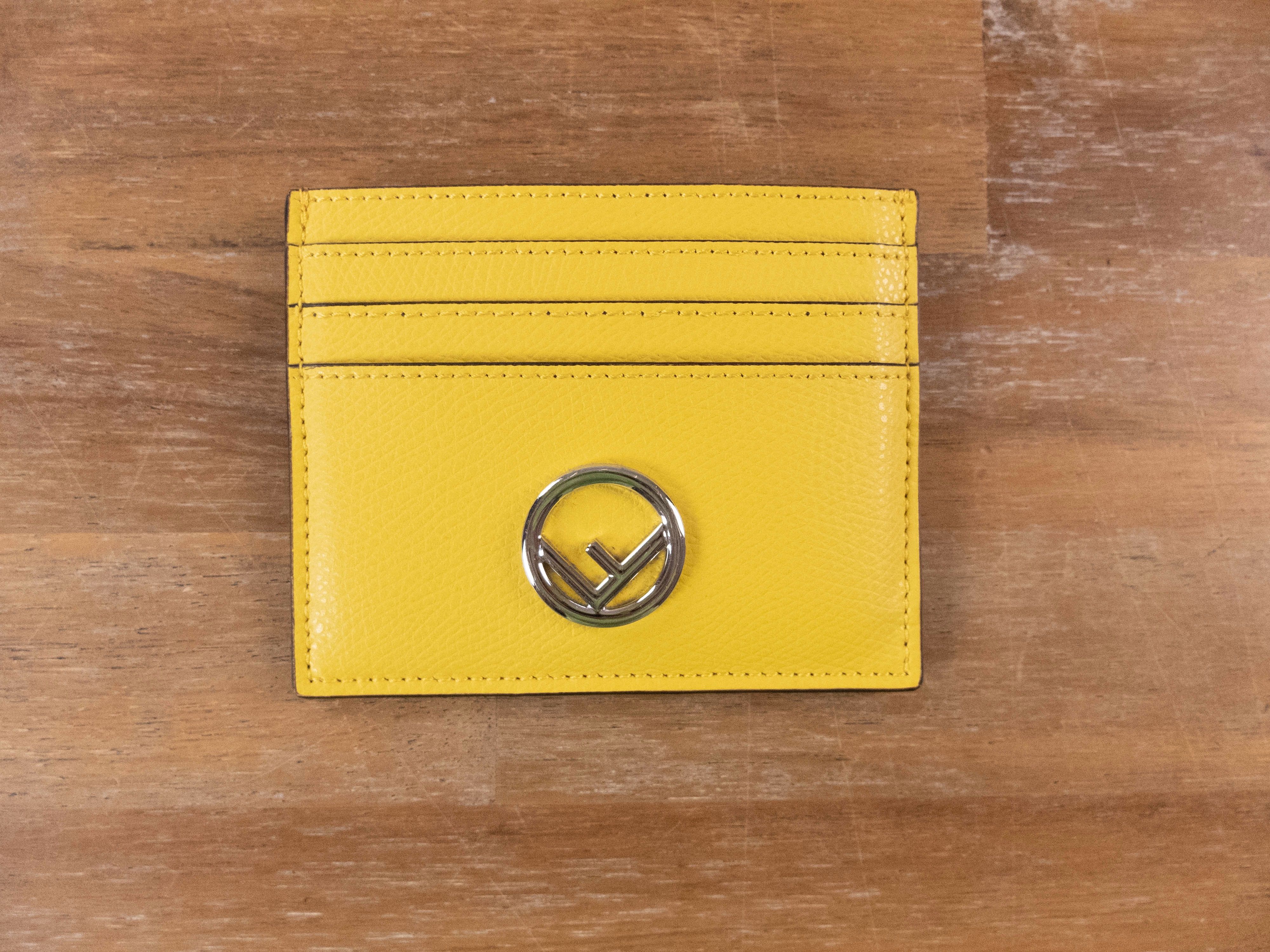 Fendi FENDI yellow F is Fendi plaque leather card holder case Size ONE SIZE - 1 Thumbnail