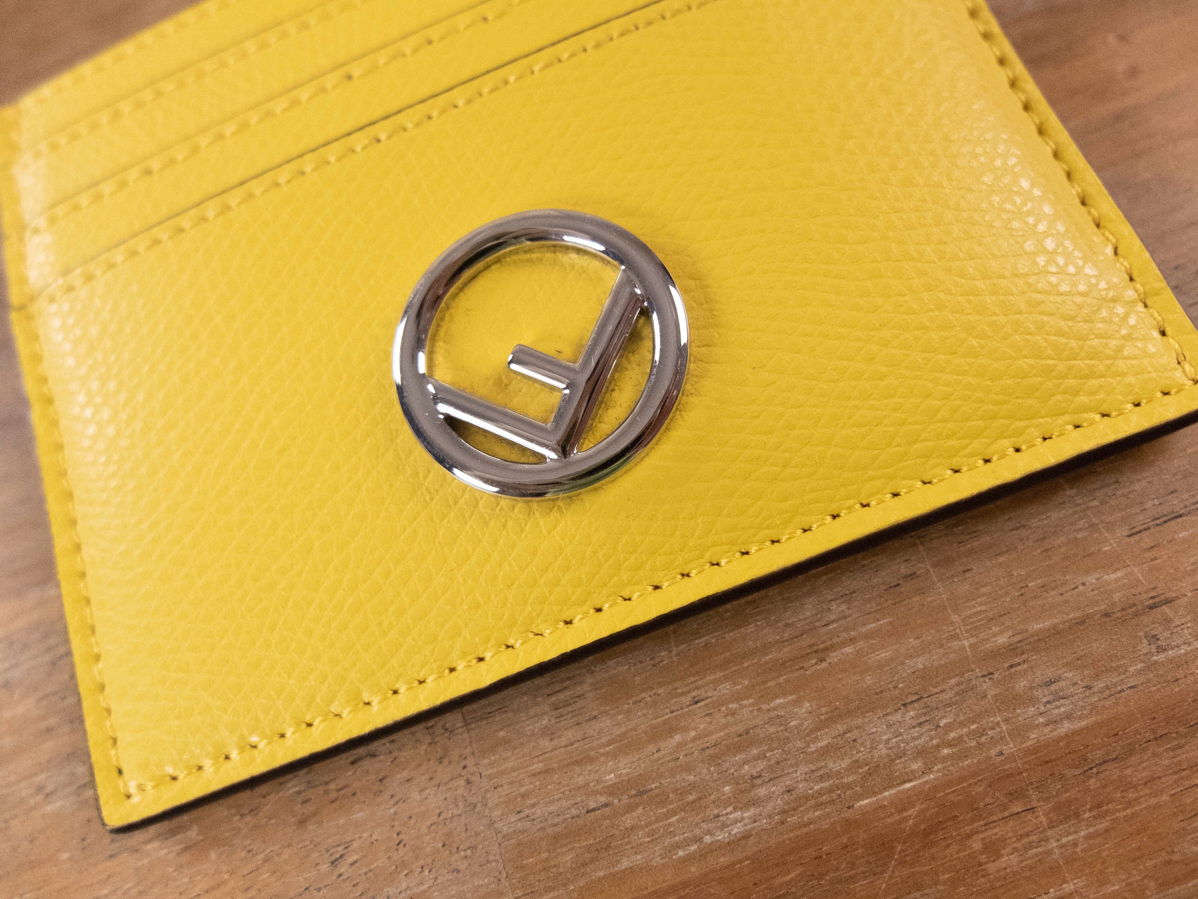 Fendi FENDI yellow F is Fendi plaque leather card holder case Size ONE SIZE - 2 Thumbnail