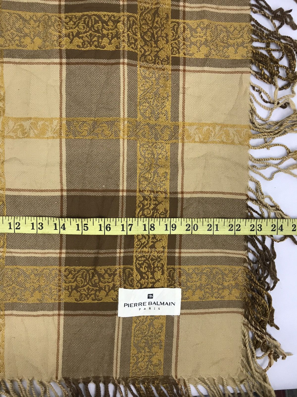 Designer Vintage Pierre Balmain Paris Nova Check Muffler Scarf Size ONE SIZE - 4 Thumbnail