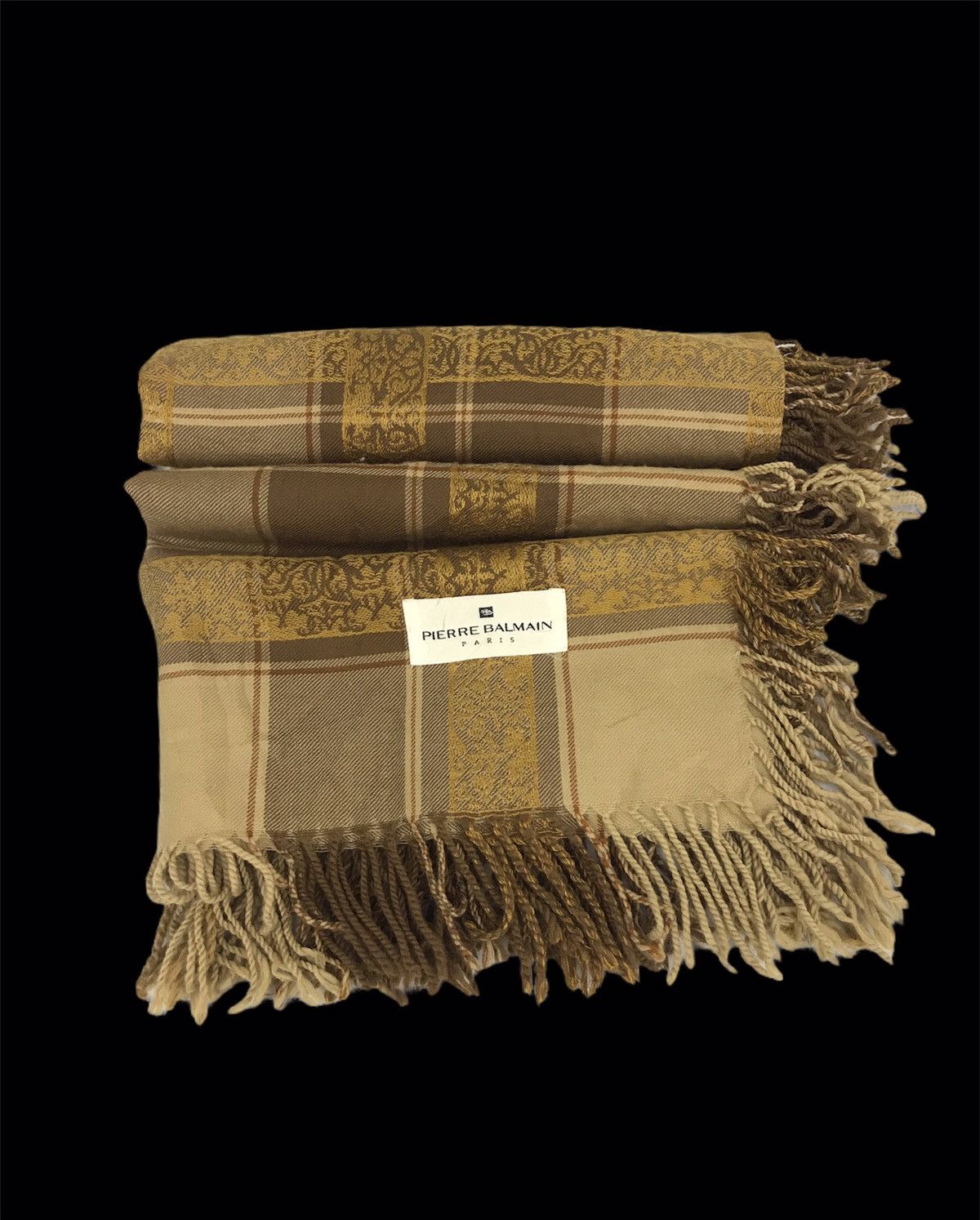 Designer Vintage Pierre Balmain Paris Nova Check Muffler Scarf Size ONE SIZE - 1 Thumbnail