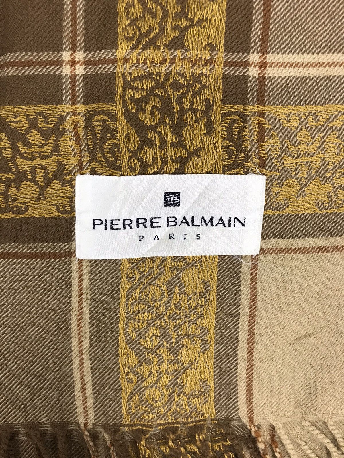 Designer Vintage Pierre Balmain Paris Nova Check Muffler Scarf Size ONE SIZE - 3 Thumbnail