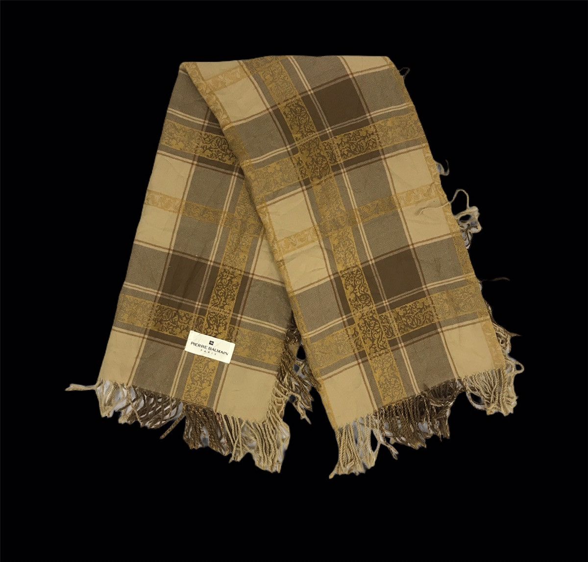 Designer Vintage Pierre Balmain Paris Nova Check Muffler Scarf Size ONE SIZE - 2 Thumbnail