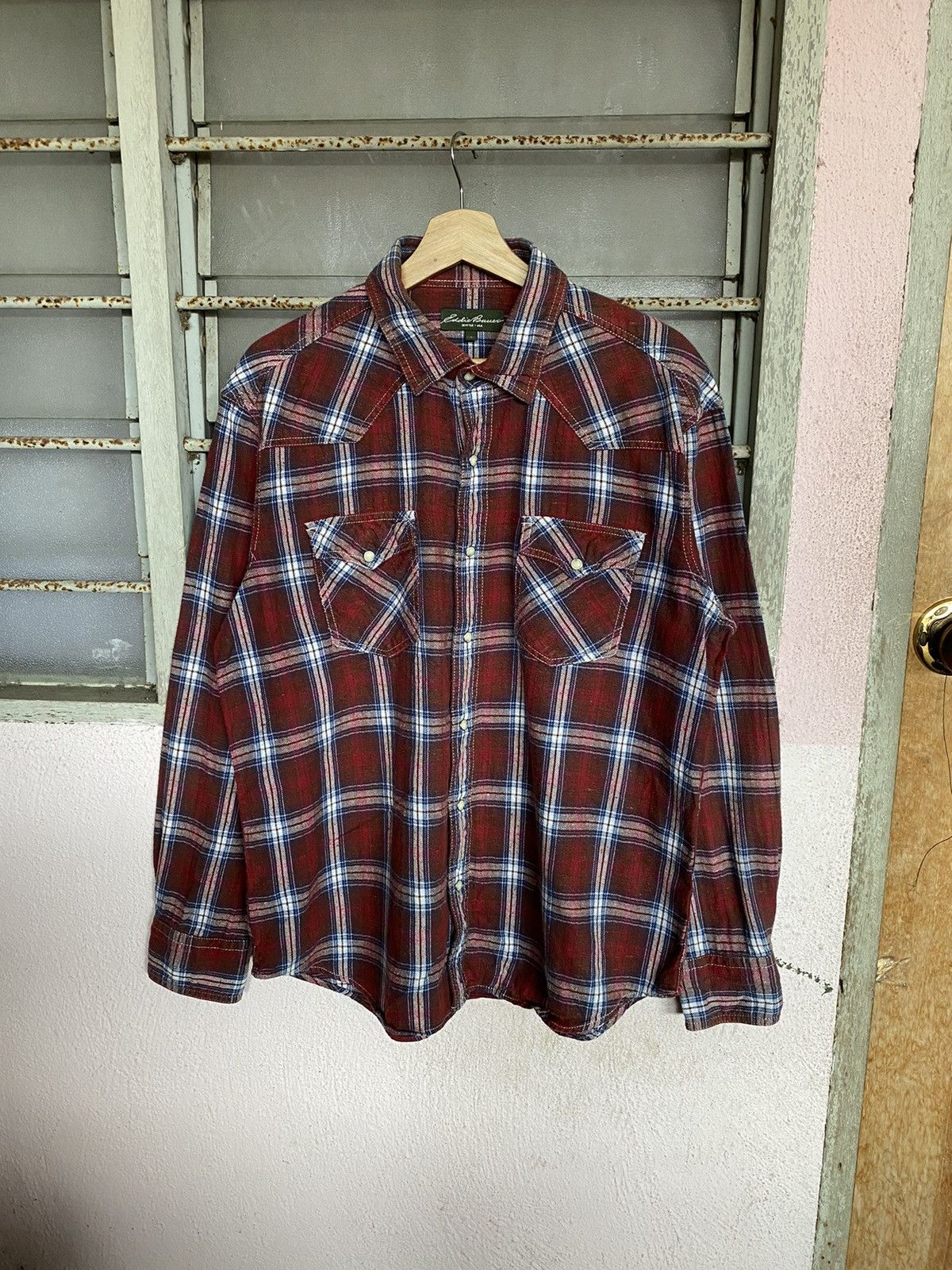 Eddie Bauer Eddie Bauer Checker Plaid Western Shirt Size US L / EU 52-54 / 3 - 5 Thumbnail