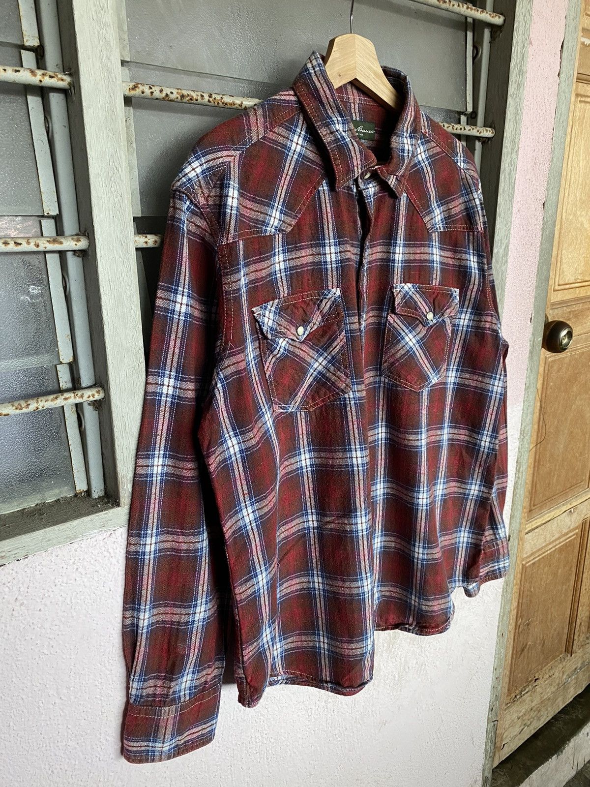Eddie Bauer Eddie Bauer Checker Plaid Western Shirt Size US L / EU 52-54 / 3 - 3 Thumbnail