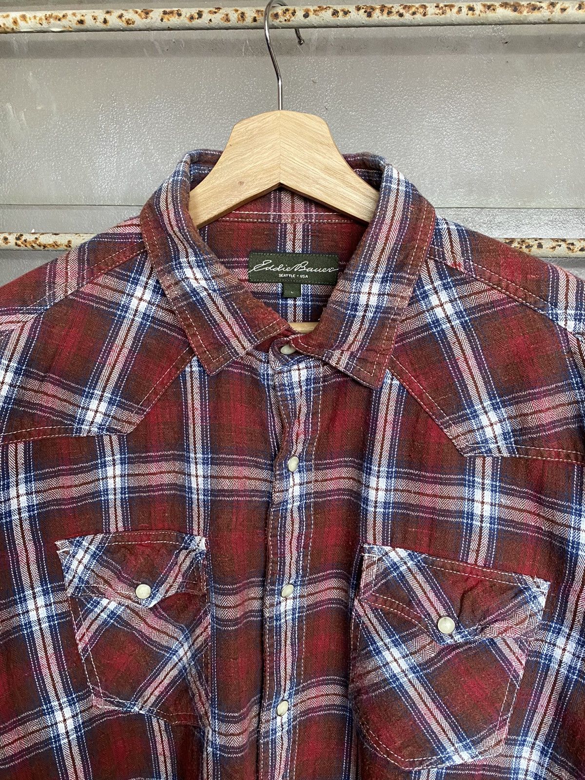 Eddie Bauer Eddie Bauer Checker Plaid Western Shirt Size US L / EU 52-54 / 3 - 6 Thumbnail