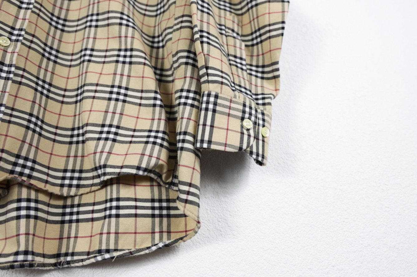 Burberry × Flannel Burberry Pocket Logo Vintage Nova Check Beige Oxford Shirt Size US M / EU 48-50 / 2 - 4 Thumbnail