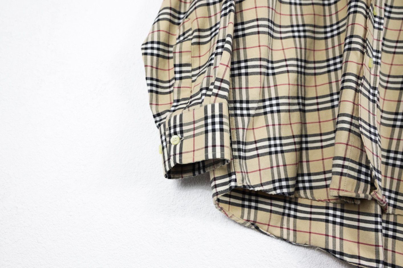 Burberry × Flannel Burberry Pocket Logo Vintage Nova Check Beige Oxford Shirt Size US M / EU 48-50 / 2 - 5 Thumbnail