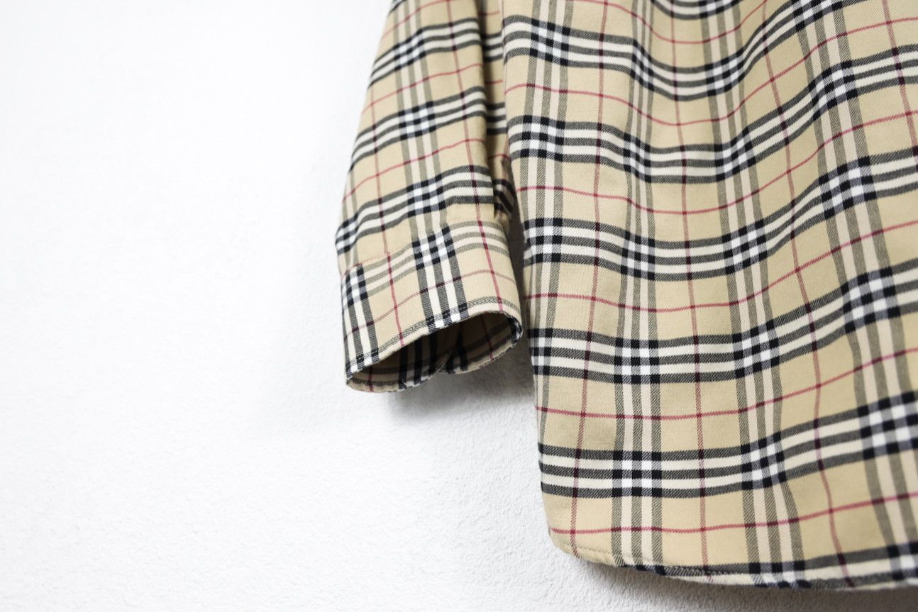 Burberry × Flannel Burberry Pocket Logo Vintage Nova Check Beige Oxford Shirt Size US M / EU 48-50 / 2 - 10 Thumbnail
