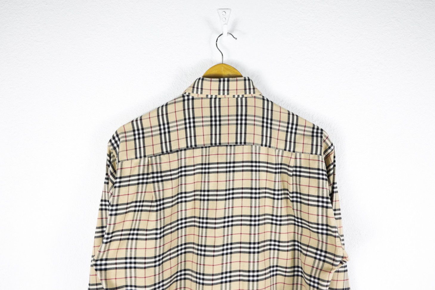 Burberry × Flannel Burberry Pocket Logo Vintage Nova Check Beige Oxford Shirt Size US M / EU 48-50 / 2 - 7 Thumbnail