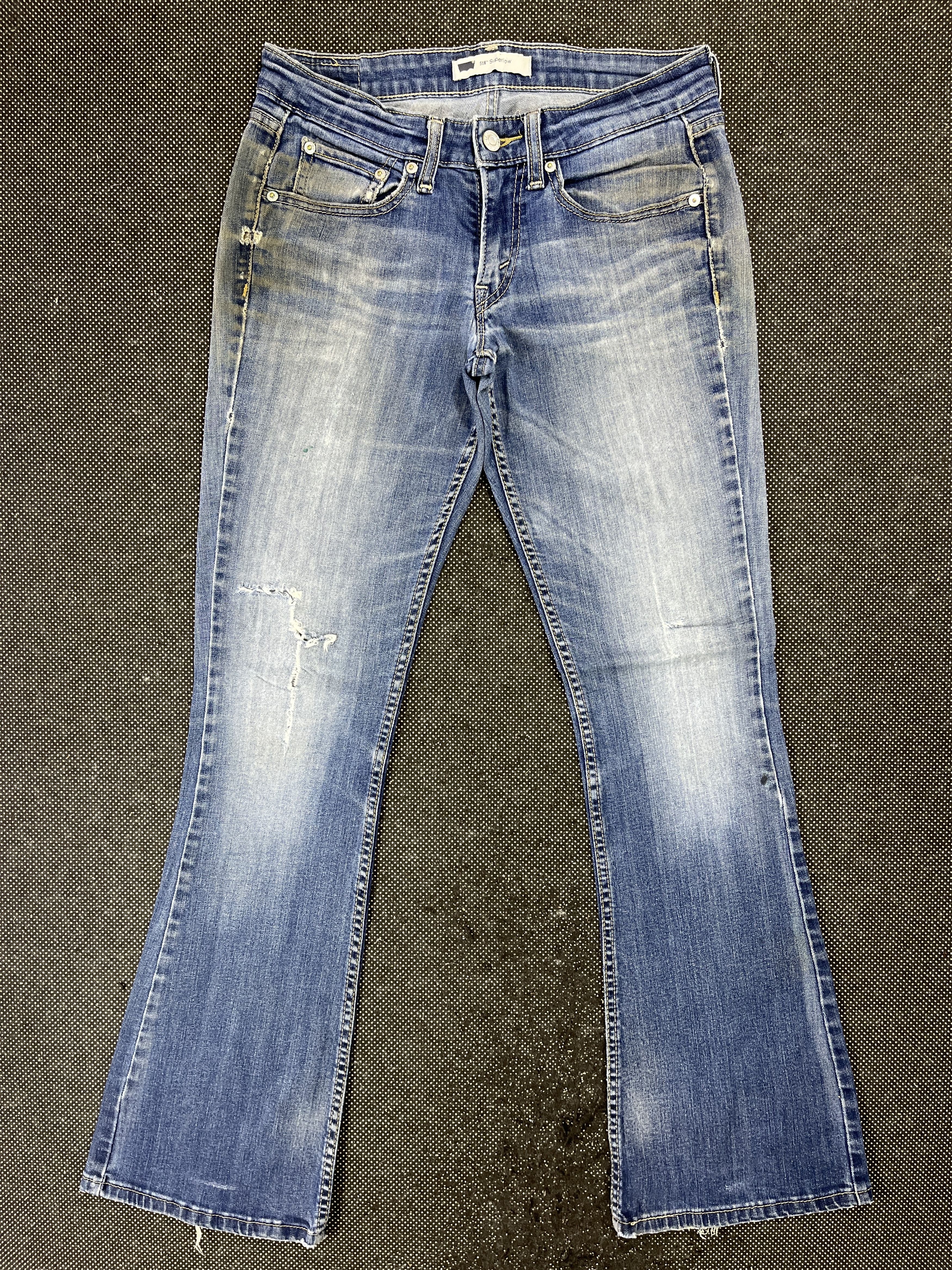 image of Levis 518 Superlow Flare Jeans Jp076 in Blue, Women's (Size 32)