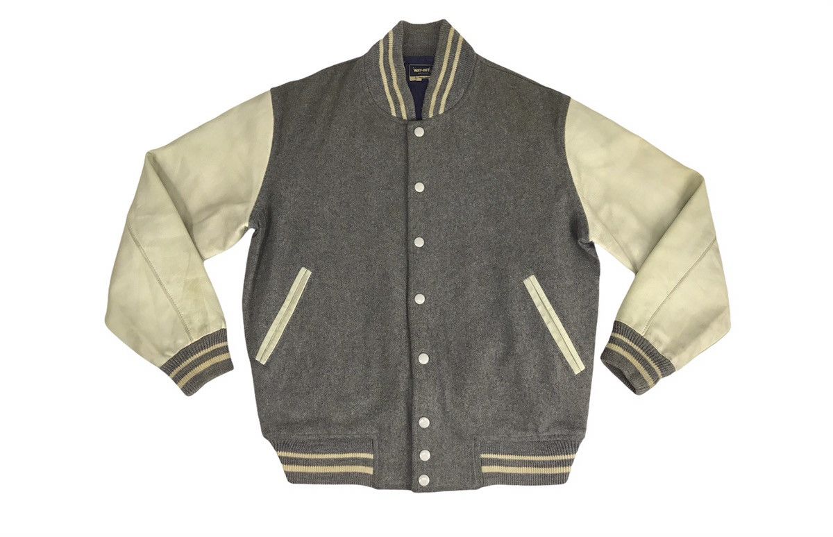 Japanese Brand × Vintage Vintage 90s Way Out Classic Varsity Leather Jacket Size US M / EU 48-50 / 2 - 1 Thumbnail