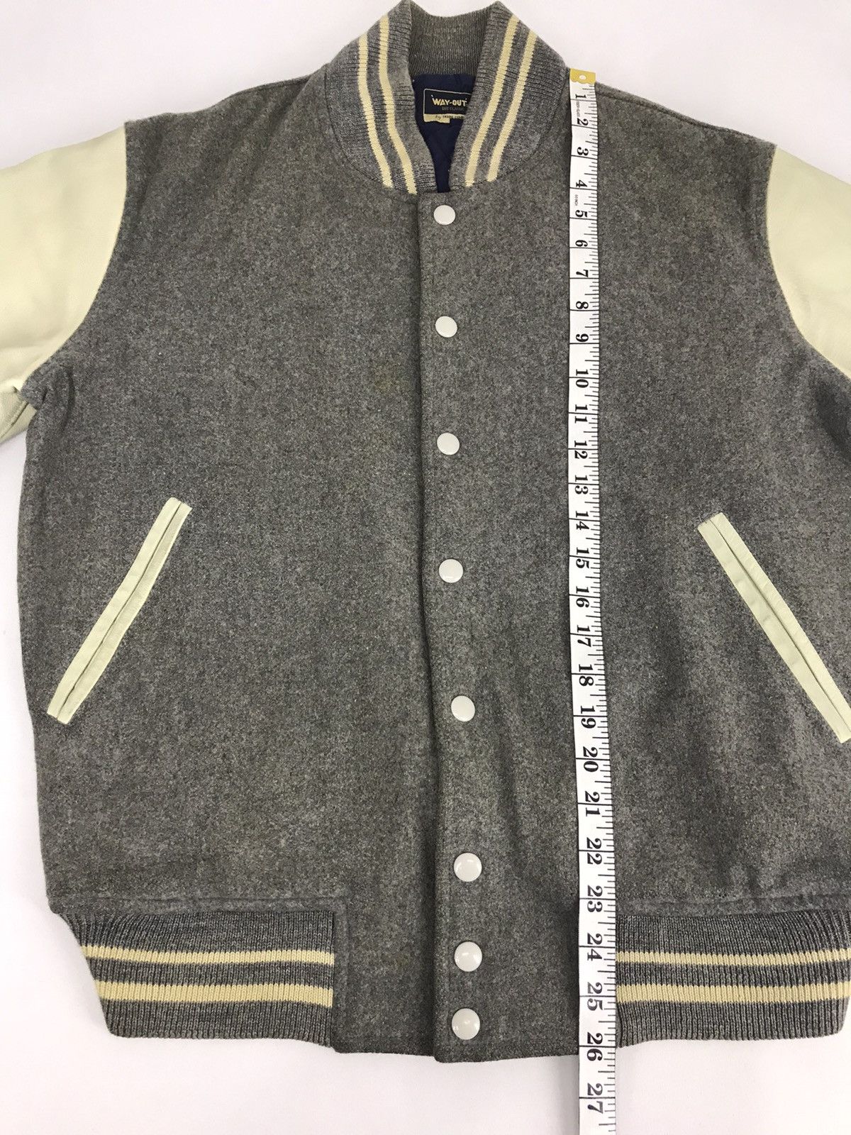 Japanese Brand × Vintage Vintage 90s Way Out Classic Varsity Leather Jacket Size US M / EU 48-50 / 2 - 9 Thumbnail
