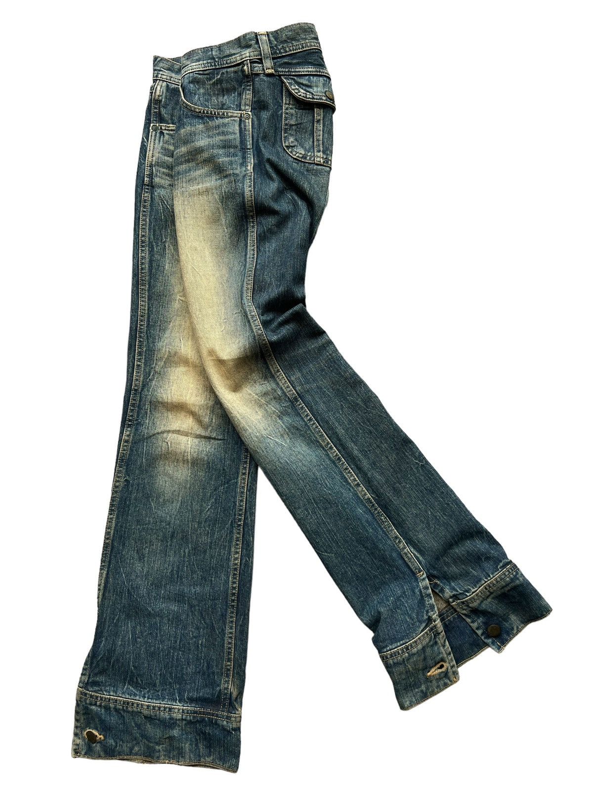 Lee Lee Bondage Multipocket Distressed Mudwash Flare Jeans 31x33 Size US 31 - 3 Thumbnail