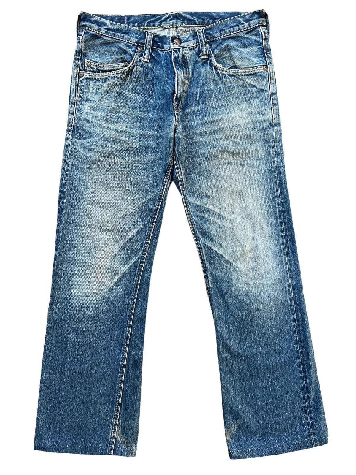 Blue Blue Japan × Japanese Brand Vintage Blue Blue Japan Distressed Faded Denim Jeans 31x28 Size 31" - 1 Thumbnail