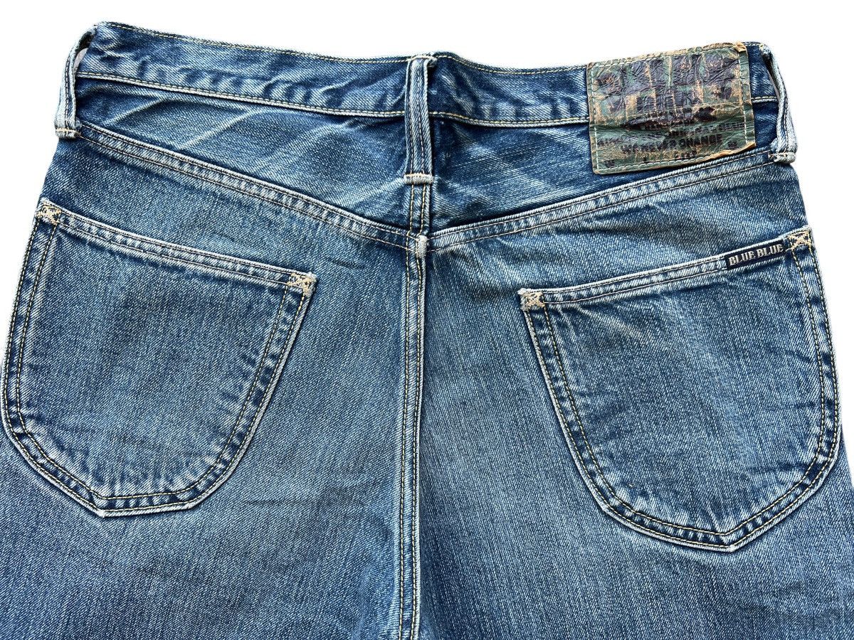 Blue Blue Japan × Japanese Brand Vintage Blue Blue Japan Distressed Faded Denim Jeans 31x28 Size 31" - 8 Thumbnail