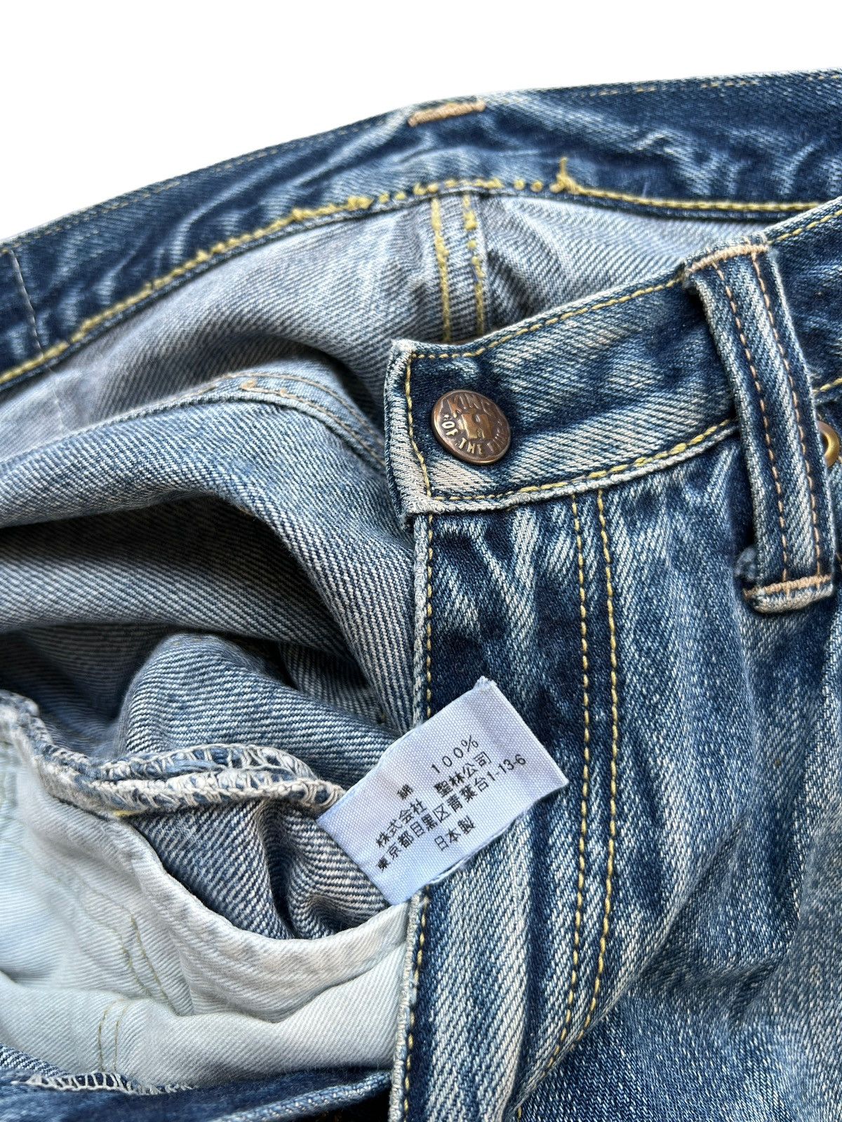 Blue Blue Japan × Japanese Brand Vintage Blue Blue Japan Distressed Faded Denim Jeans 31x28 Size 31" - 11 Thumbnail