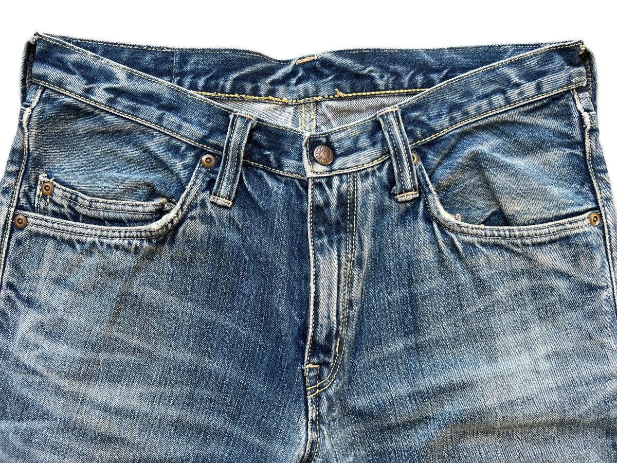 Blue Blue Japan × Japanese Brand Vintage Blue Blue Japan Distressed Faded Denim Jeans 31x28 Size 31" - 7 Thumbnail