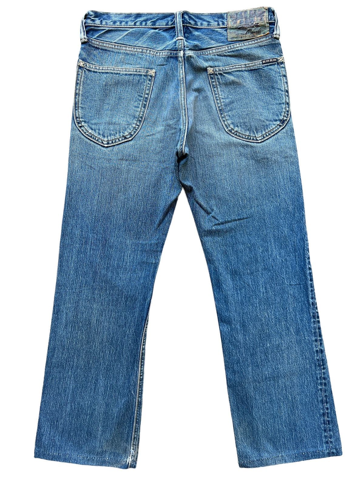 Blue Blue Japan × Japanese Brand Vintage Blue Blue Japan Distressed Faded Denim Jeans 31x28 Size 31" - 2 Thumbnail