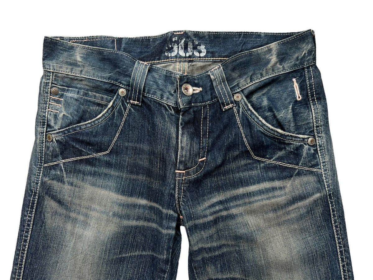 FLARE💥💥 Edwin Blue Trip Distressed Punk Denim Jeans 33x33