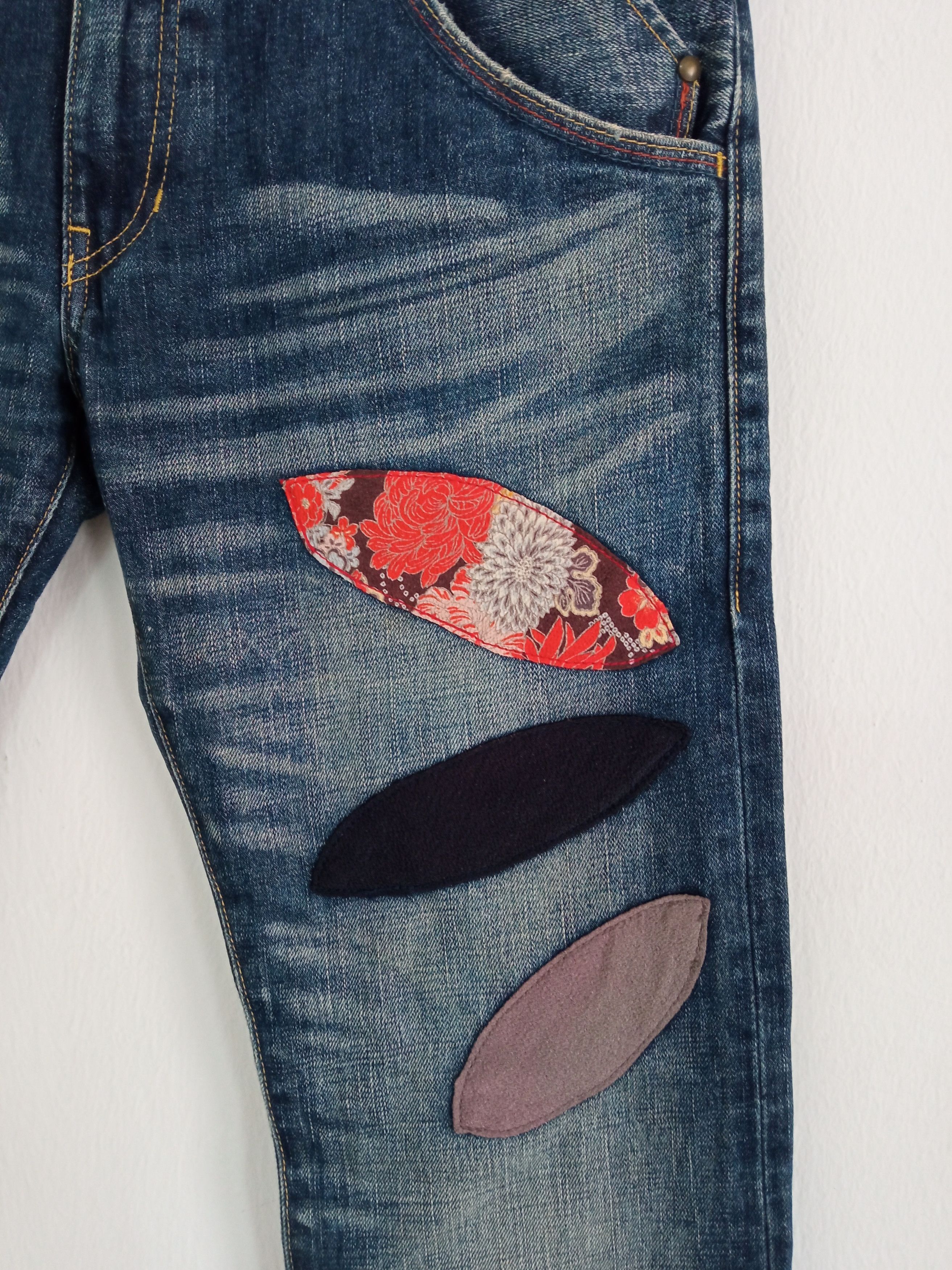 Japanese Brand × Takeo Kikuchi 🔥🔥Takeo Kikuchi Patchwork Distressed Jeans Denim Size US 32 / EU 48 - 8 Thumbnail