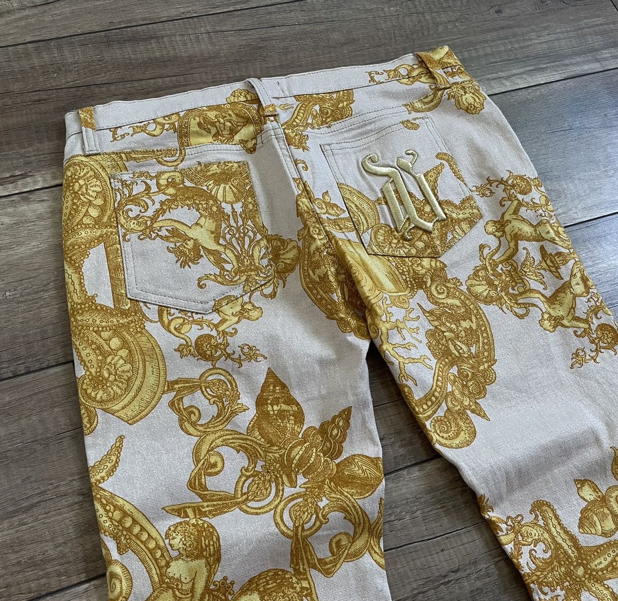 Versace Versace Womens Full Print Gold Floral Graphic Pants Trousers Size 31" - 7 Thumbnail