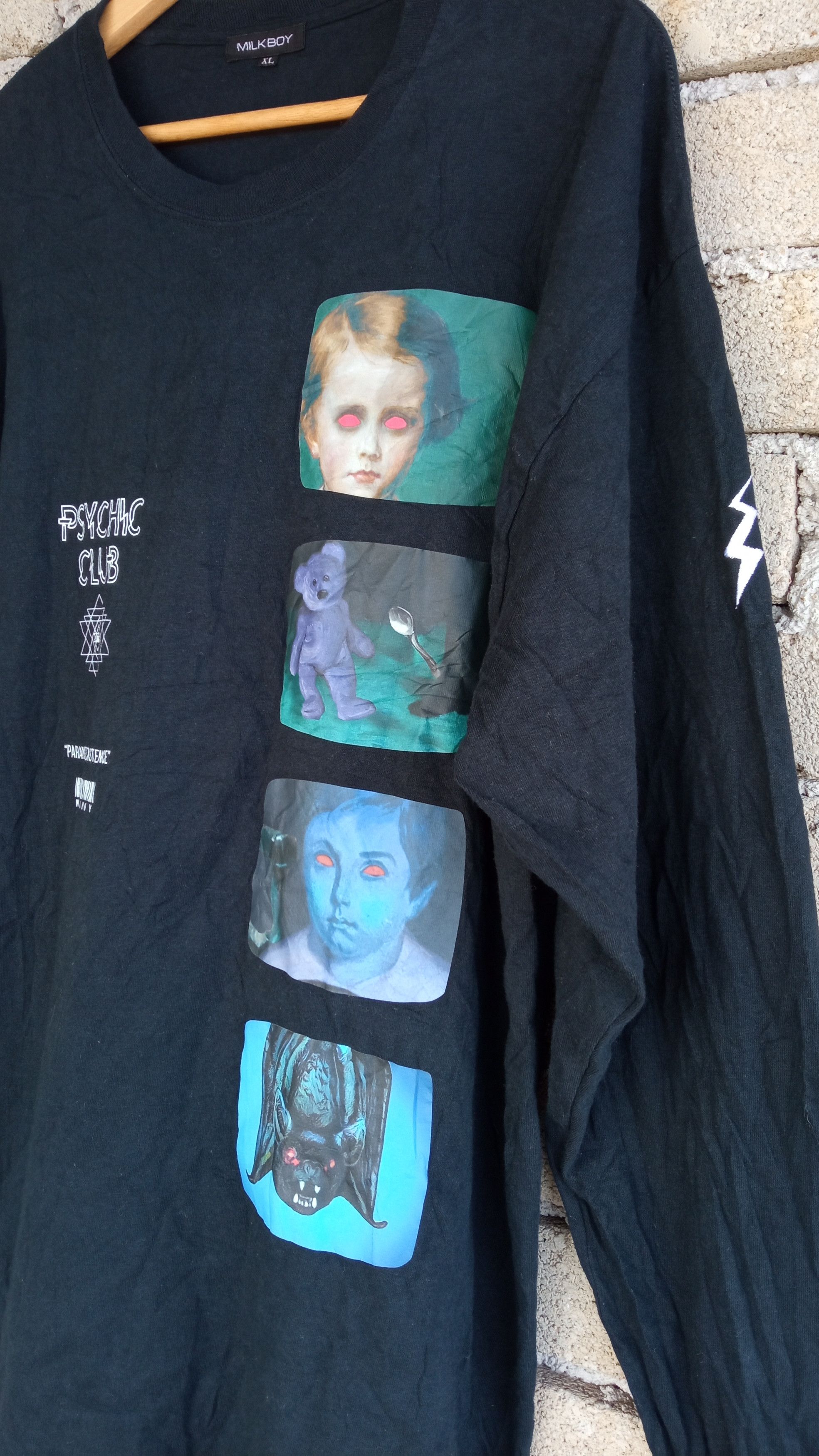 Japanese Brand × Vintage 🔥🔥90's Milkboy Psychic Club Paranormal Existence T-Shirt Size US XL / EU 56 / 4 - 8 Thumbnail