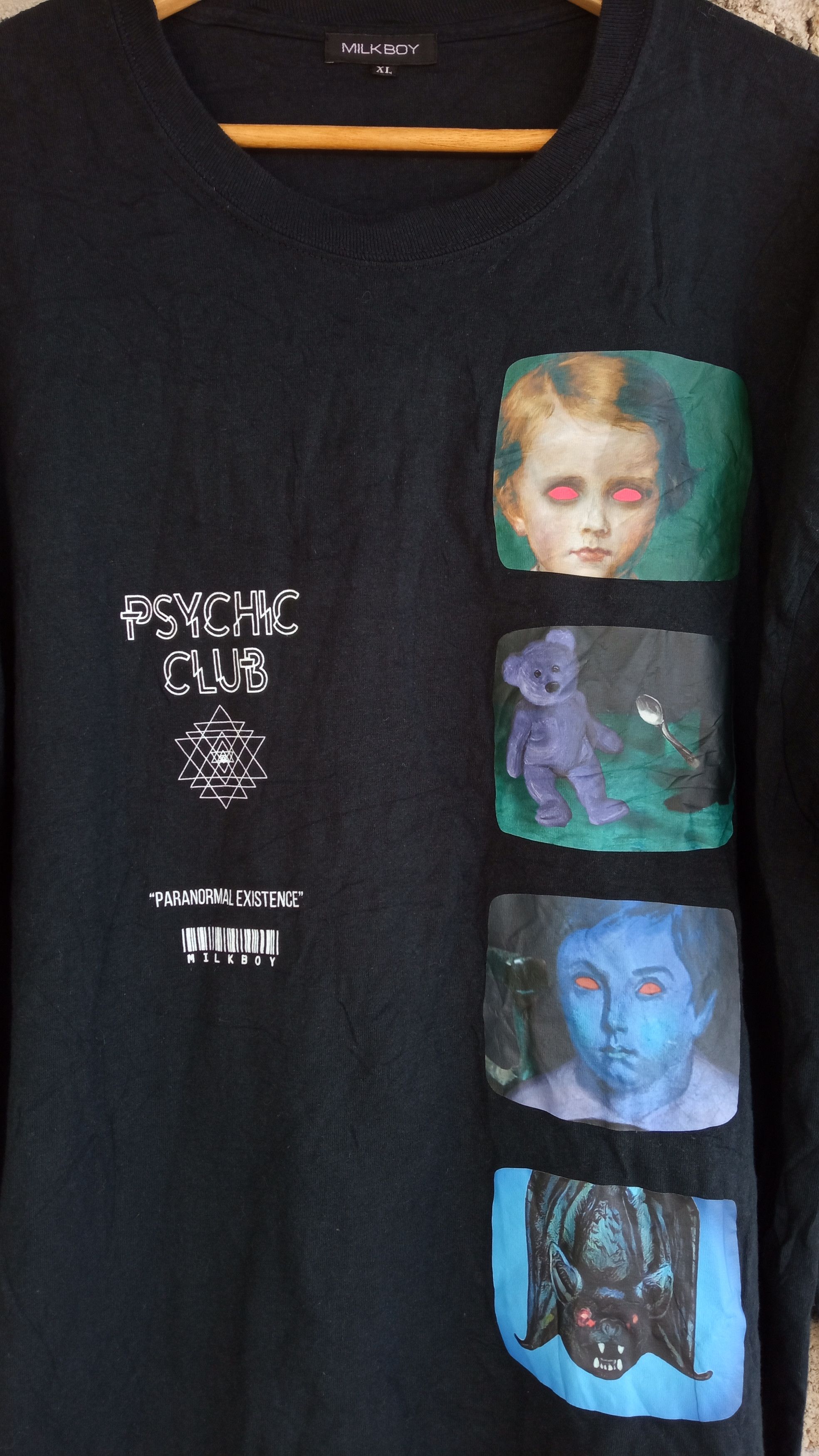 Japanese Brand × Vintage 🔥🔥90's Milkboy Psychic Club Paranormal Existence T-Shirt Size US XL / EU 56 / 4 - 9 Thumbnail