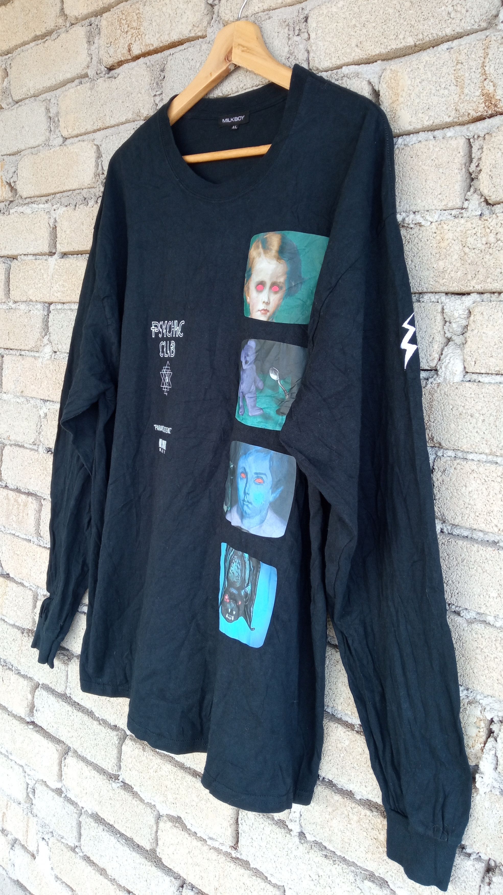 Japanese Brand × Vintage 🔥🔥90's Milkboy Psychic Club Paranormal Existence T-Shirt Size US XL / EU 56 / 4 - 7 Thumbnail