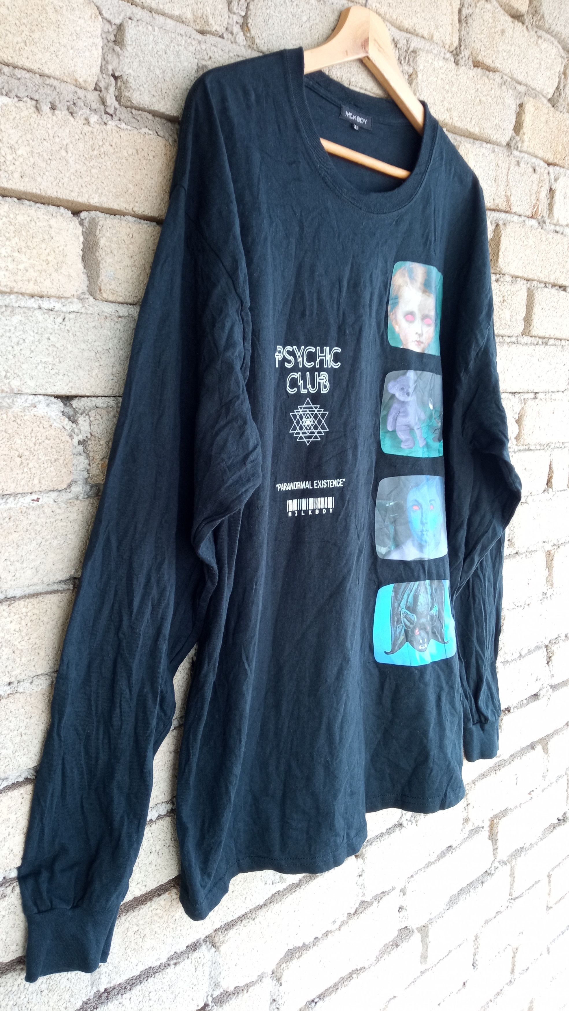 Japanese Brand × Vintage 🔥🔥90's Milkboy Psychic Club Paranormal Existence T-Shirt Size US XL / EU 56 / 4 - 6 Thumbnail