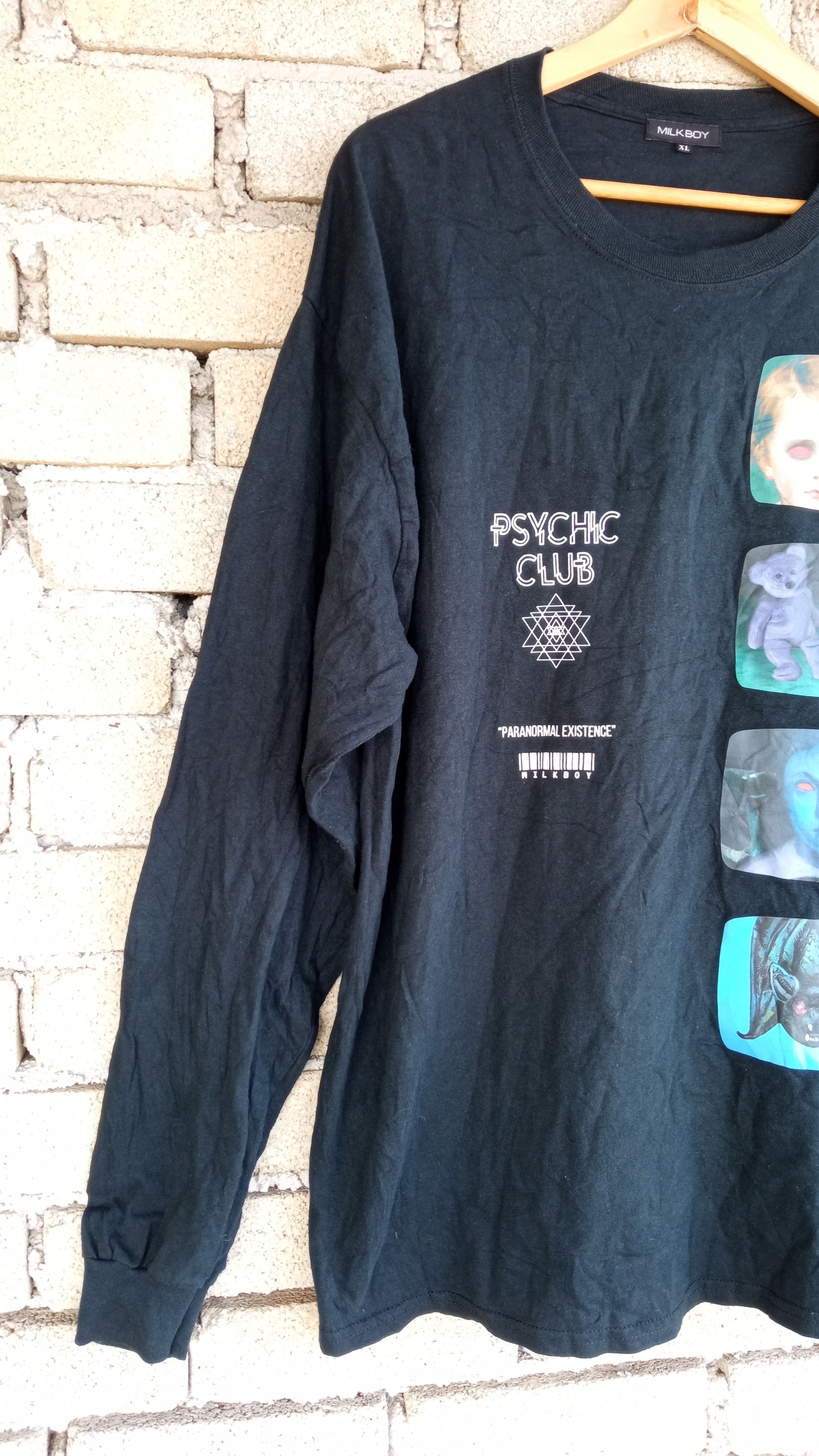 Japanese Brand × Vintage 🔥🔥90's Milkboy Psychic Club Paranormal Existence T-Shirt Size US XL / EU 56 / 4 - 4 Thumbnail