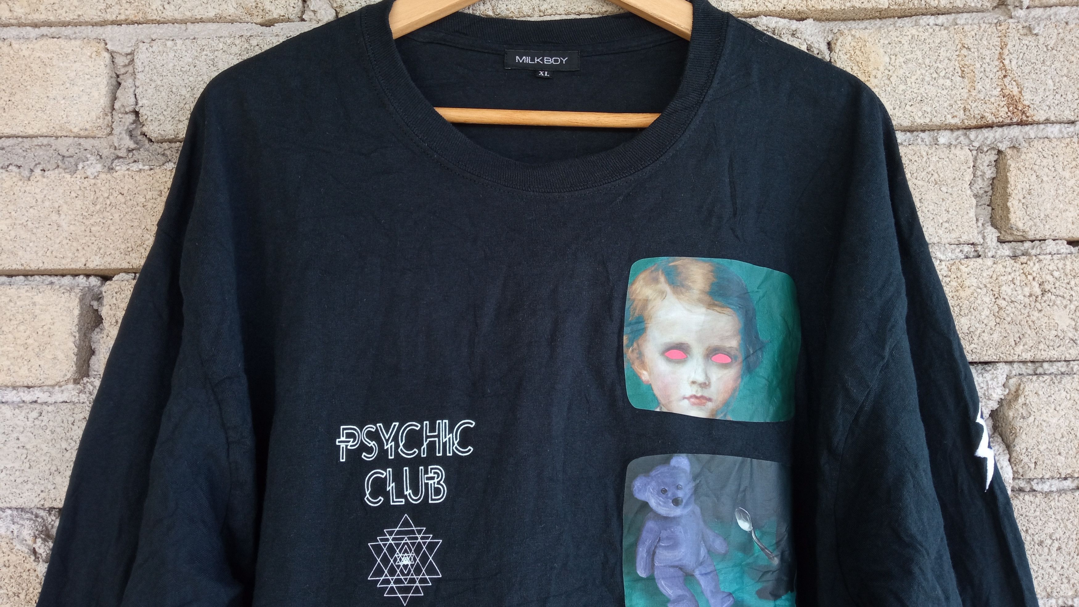 Japanese Brand × Vintage 🔥🔥90's Milkboy Psychic Club Paranormal Existence T-Shirt Size US XL / EU 56 / 4 - 10 Thumbnail