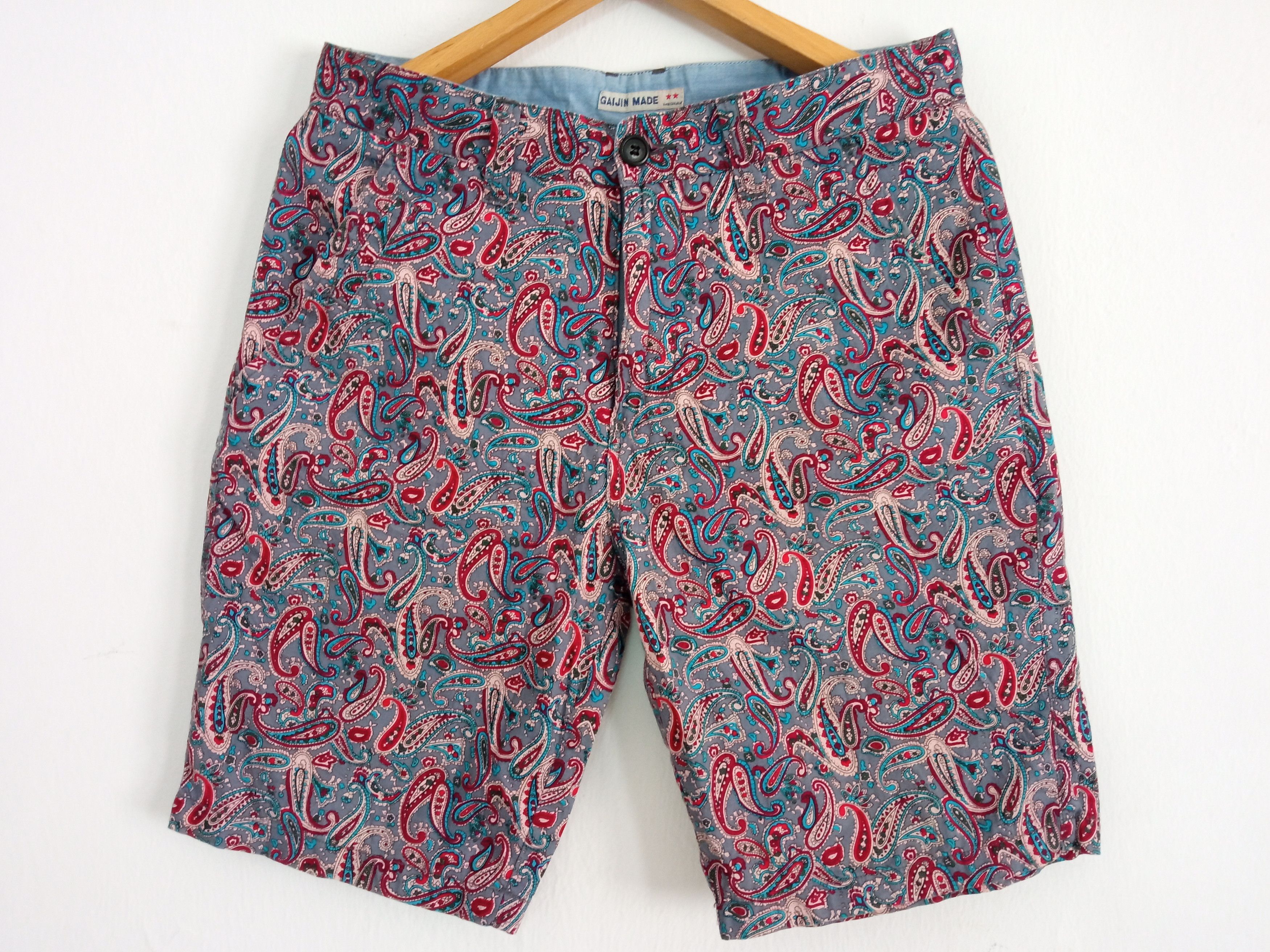 Japanese Brand × Vintage 🔥🔥Gaijin Made Full Print Paisley Bandana Short Pants Size US 31 - 4 Thumbnail