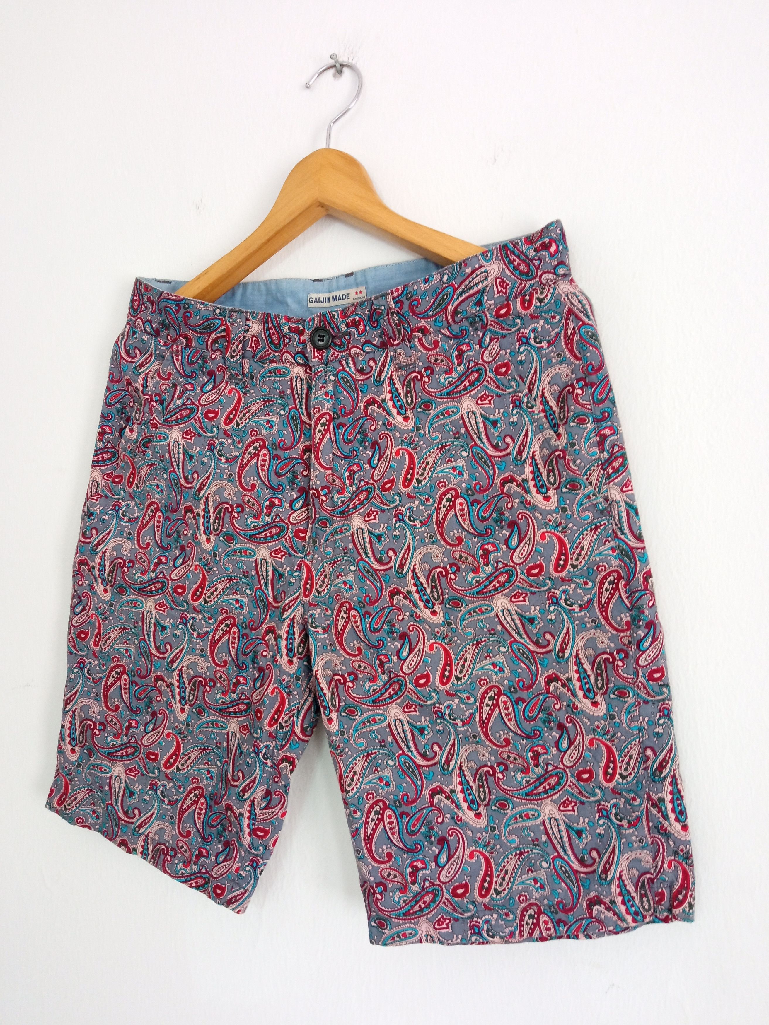 Japanese Brand × Vintage 🔥🔥Gaijin Made Full Print Paisley Bandana Short Pants Size US 31 - 3 Thumbnail