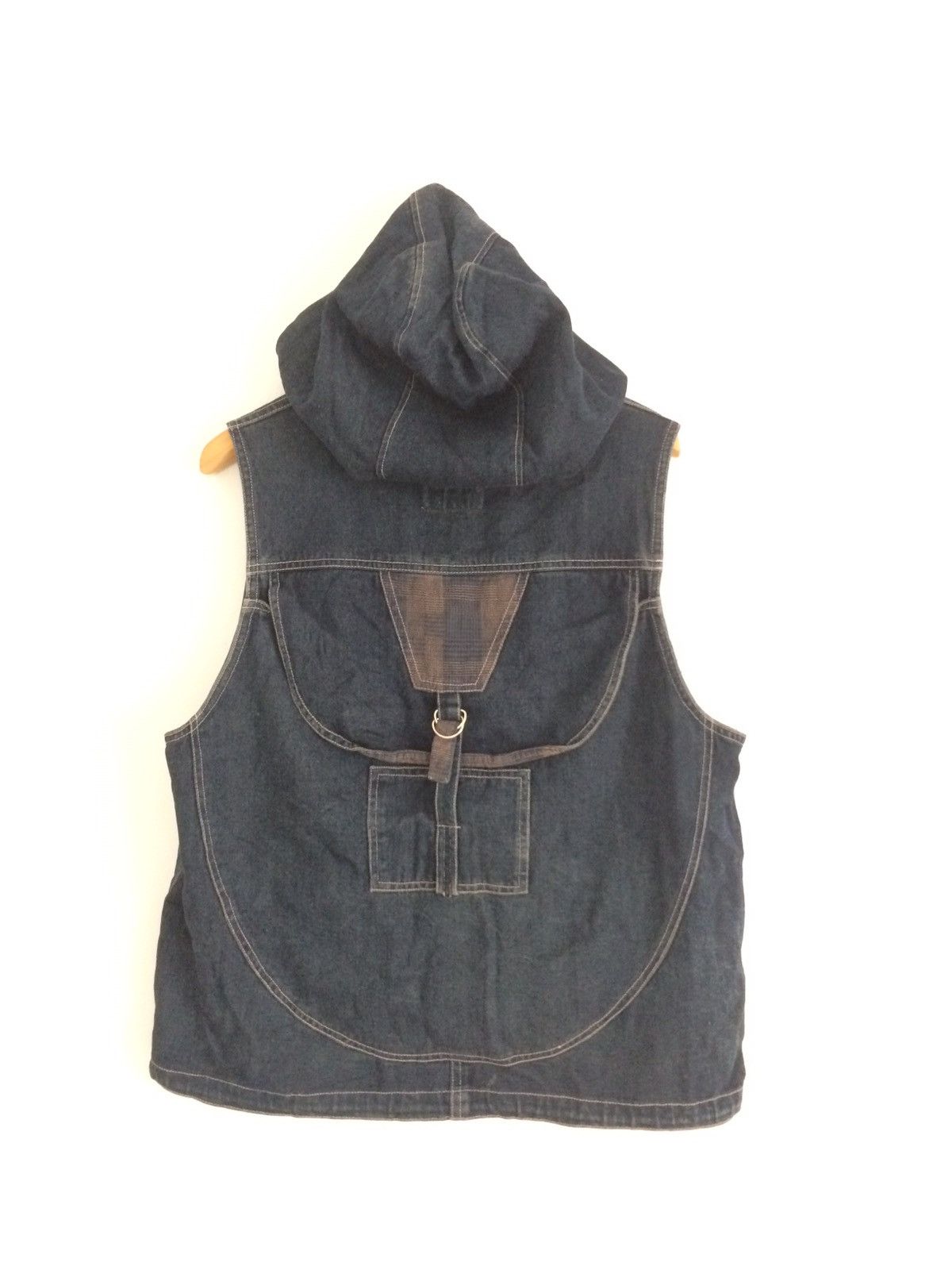Japanese Brand × Vintage 🔥🔥Japanese Brand Sleeveless Denim Hoodies Jacket Size US M / EU 48-50 / 2 - 2 Thumbnail