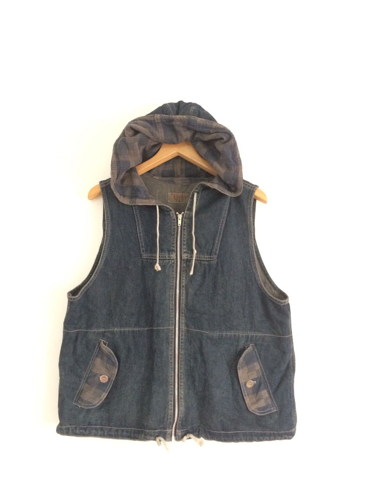 🔥🔥Japanese Brand Sleeveless Denim Hoodies Jacket