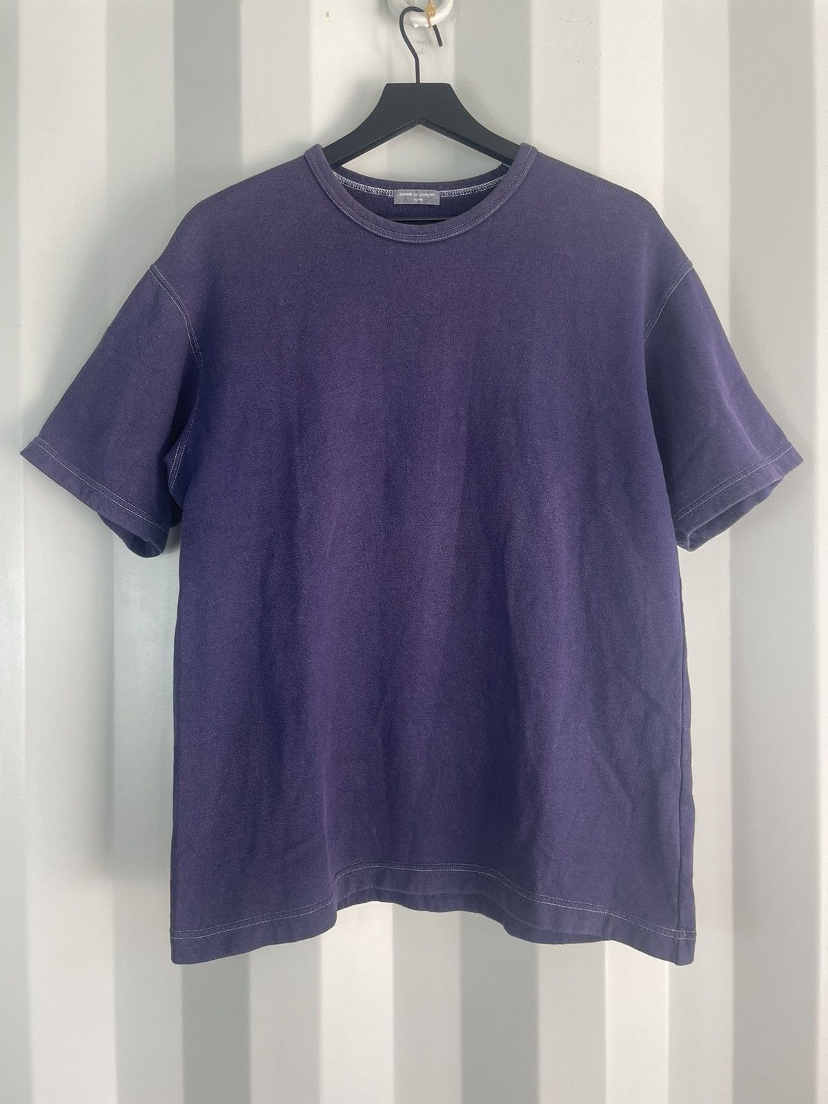 Pre-owned Comme Des Garcons Homme X Comme Des Garcons Homme Plus Aw2002 Heavy Purple Contrast Shirt (size Large)