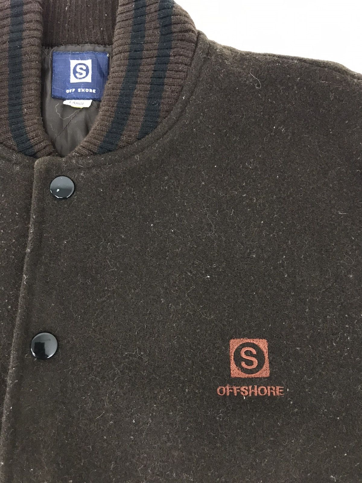 Japanese Brand Offshore Varsity Jacket Wool With Quilted Inner Size US L / EU 52-54 / 3 - 4 Thumbnail