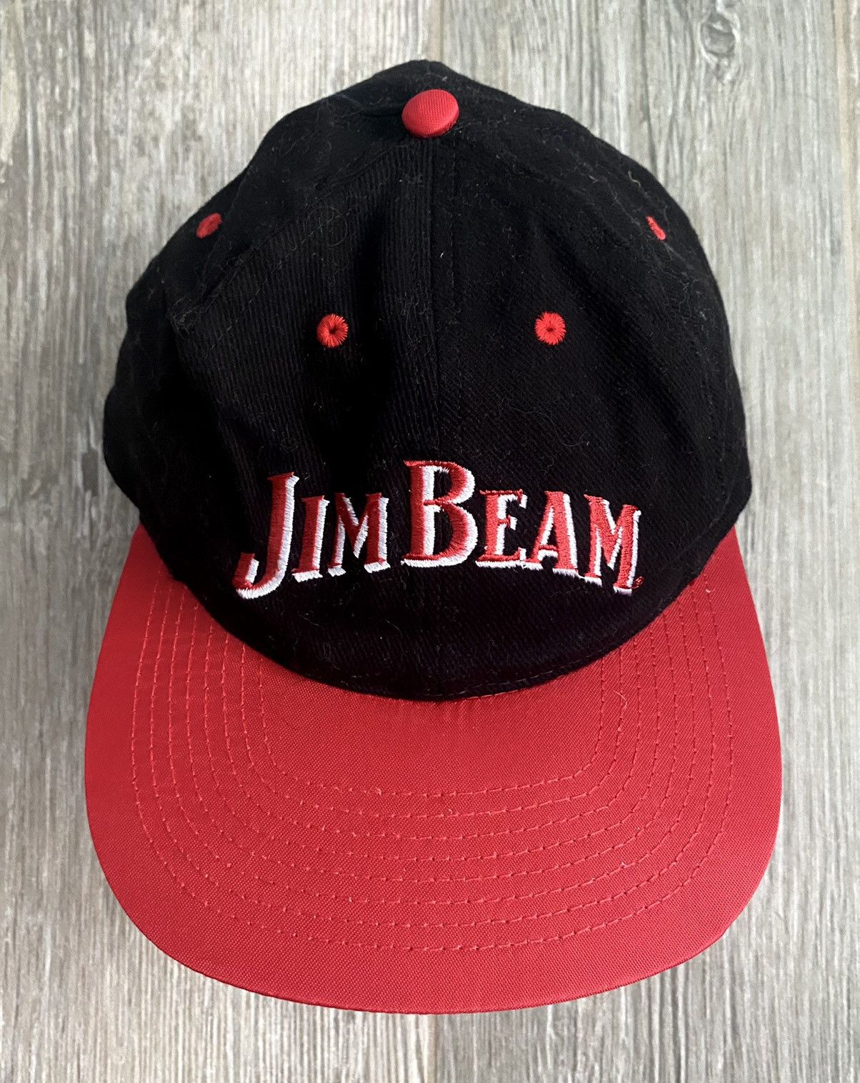 Vintage 1980s Jim Beam Vintage Embroidered Red & Black Snapback Size ONE SIZE - 2 Thumbnail