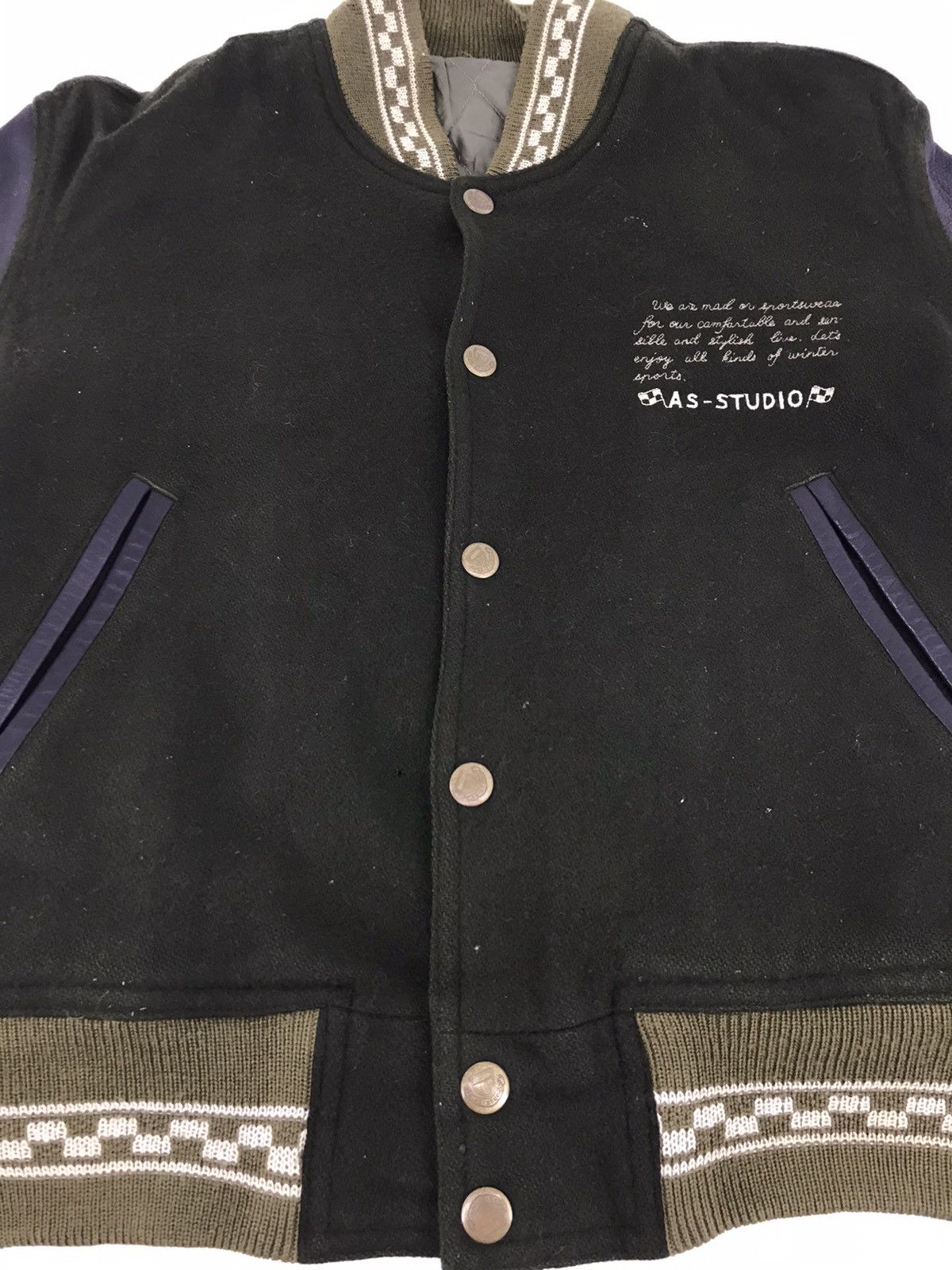 Japanese Brand × Leather Vintage Atelier Sab AS Studios Sportswear College Jacket Size US M / EU 48-50 / 2 - 3 Thumbnail